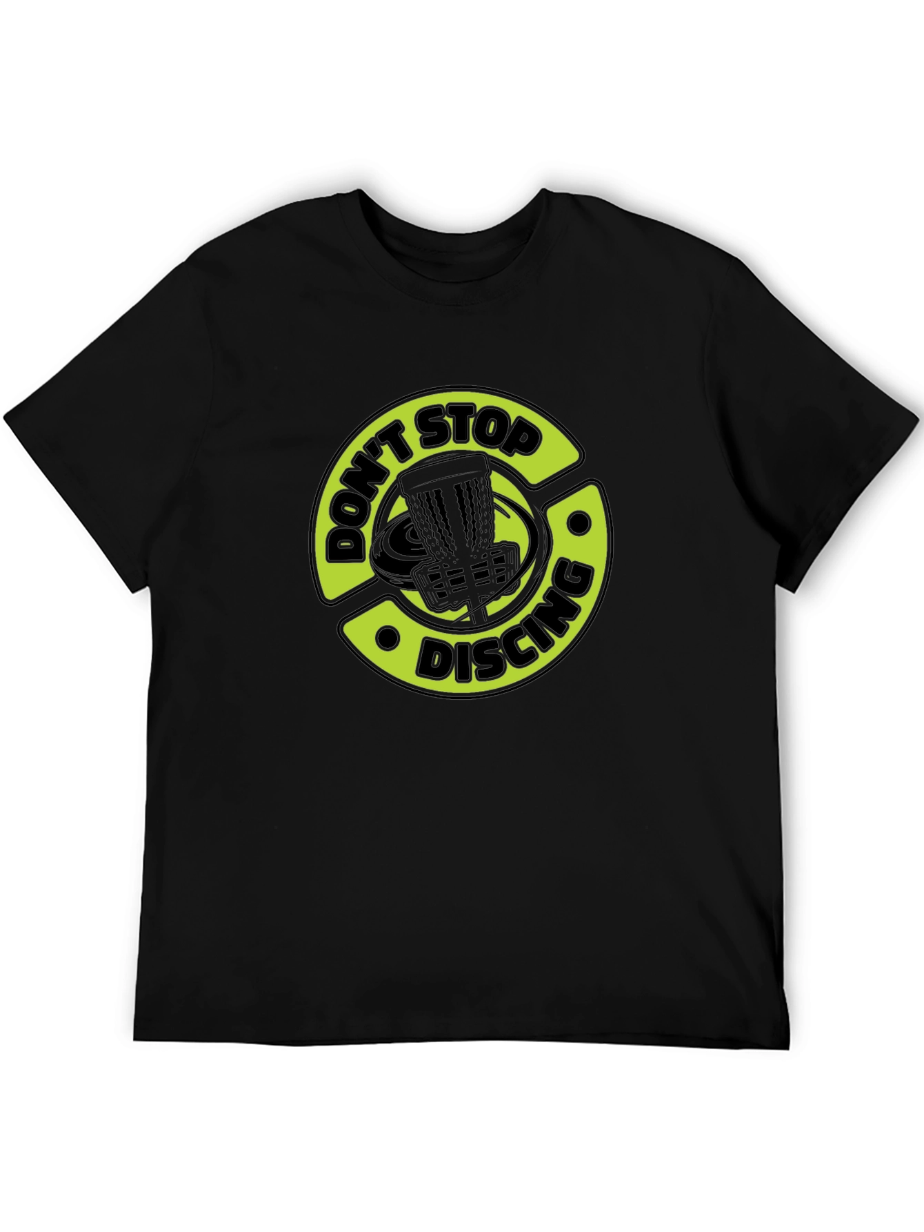 Black Don't Stop Discing T-Shirt, Disc Golf Apparel view 5