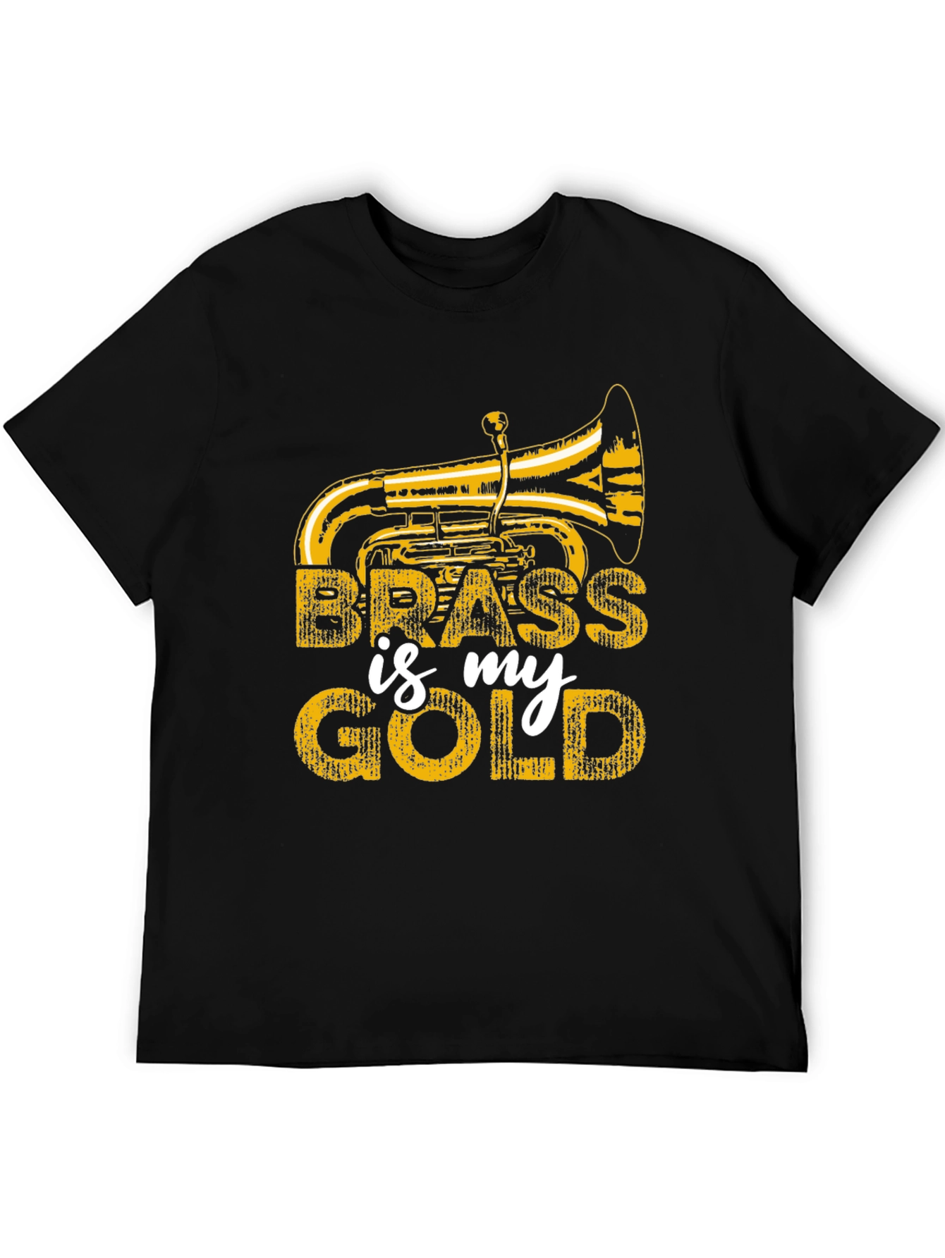 Black Brass is My Gold Tuba Player T-Shirt view 5