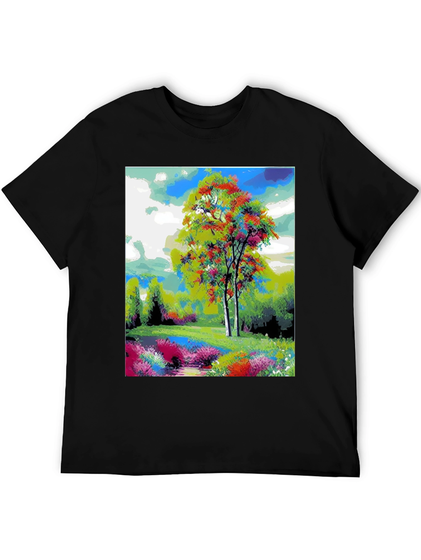Black Nature Art T-Shirt view 5