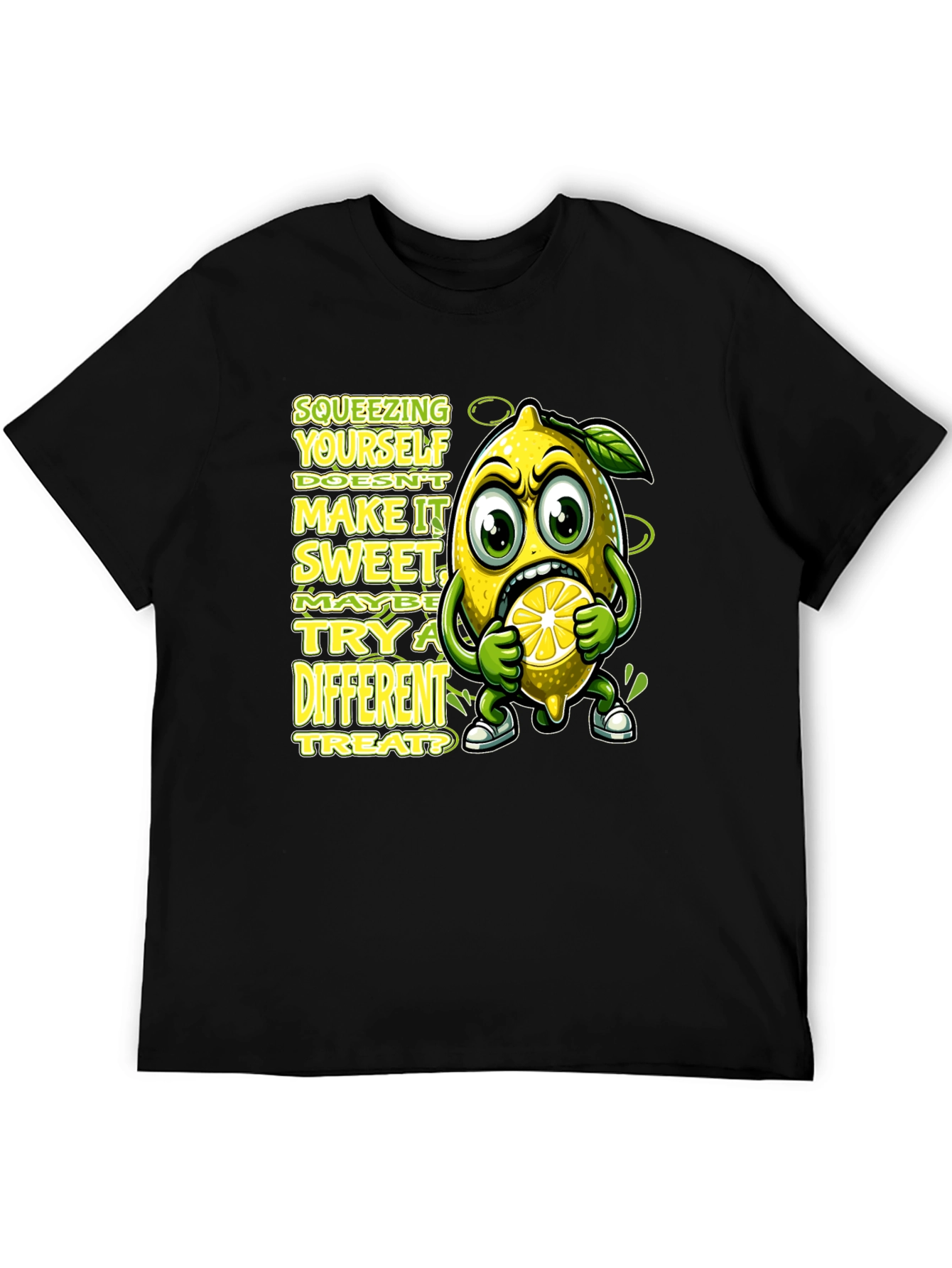 Black Lemon Graphic Tee: Squeezing Yourself Doesn't Make It Sweet view 5