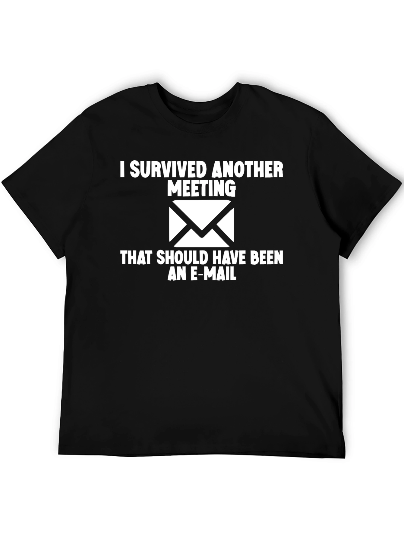Black I Survived Another Meeting Black T-Shirt view 5