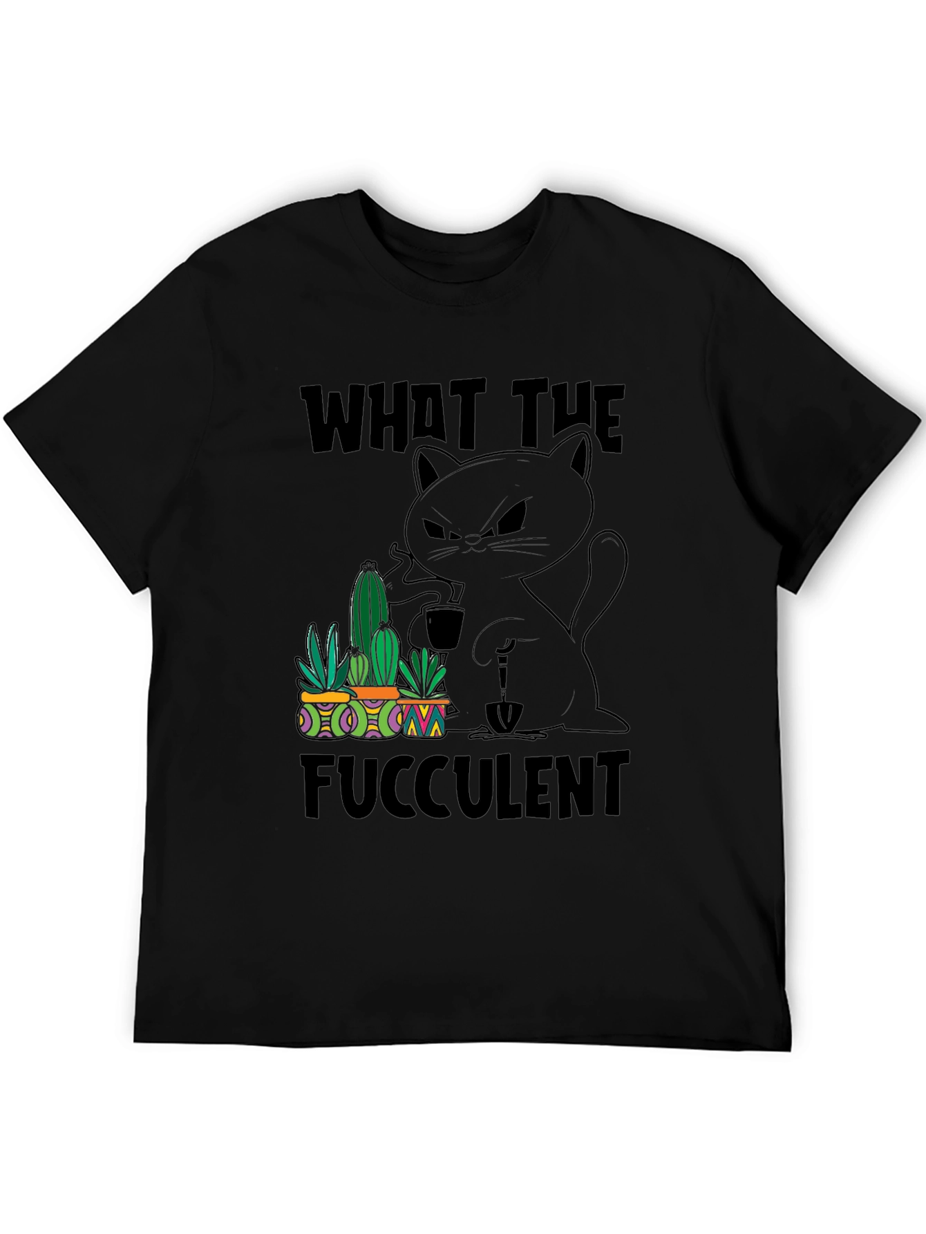 Black What the Fucculent T-Shirt view 5