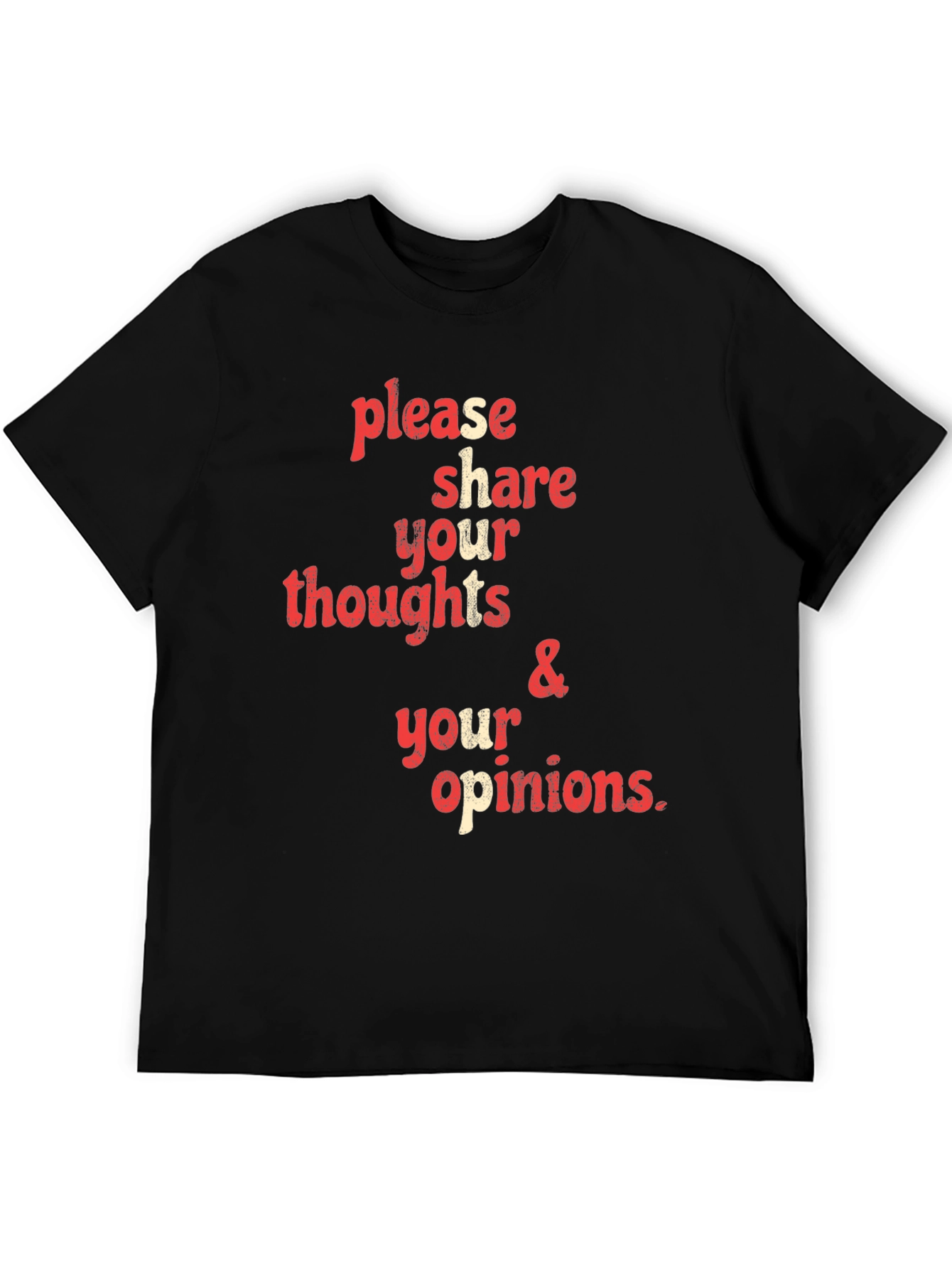 Black Share Your Thoughts Graphic Tee - Black view 5