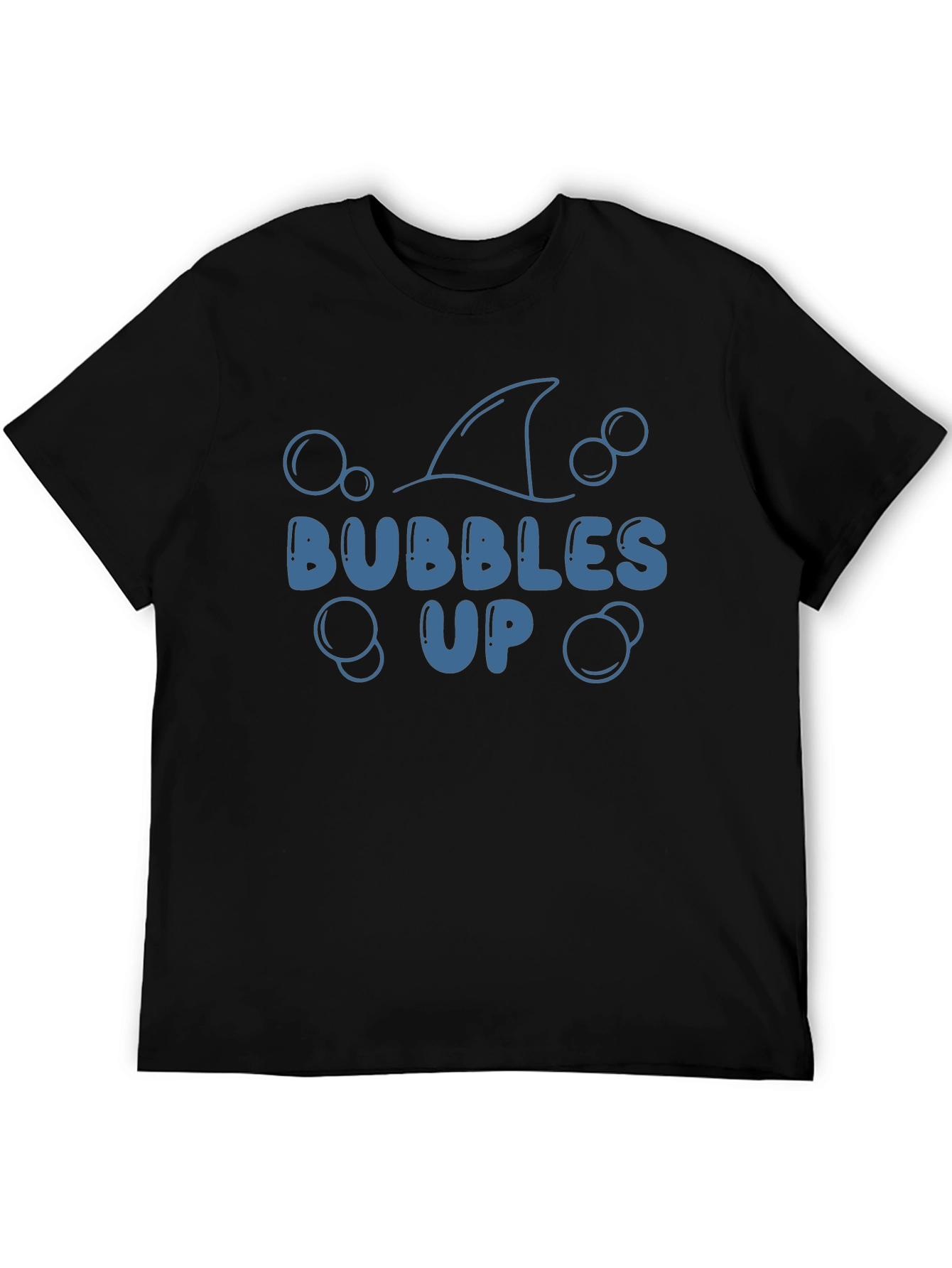 Black Bubbles Up T-Shirt - Shark Fin Design view 5