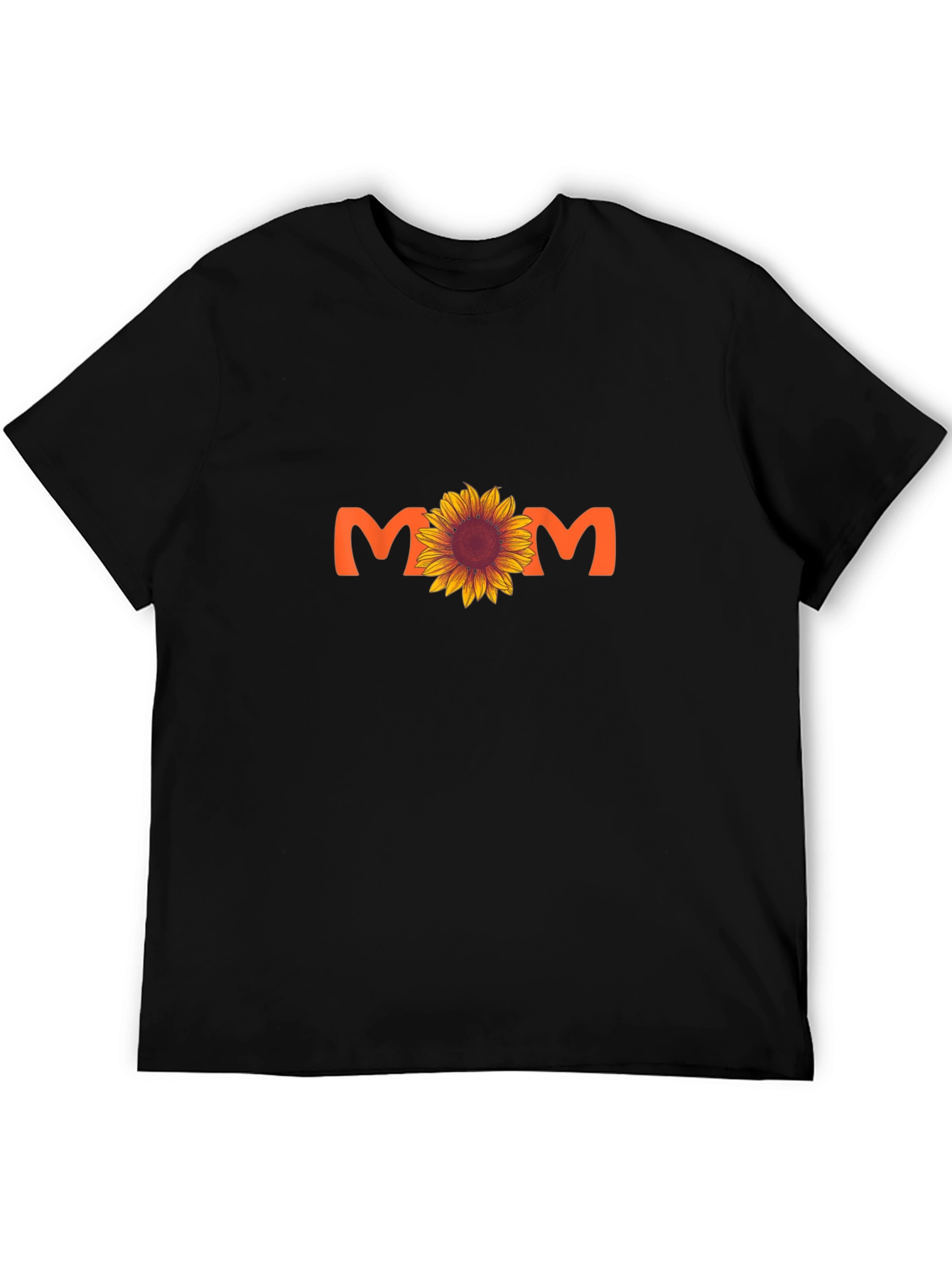 Black Sunflower Mom Graphic Tee - Black Cotton Blend T-Shirt view 5