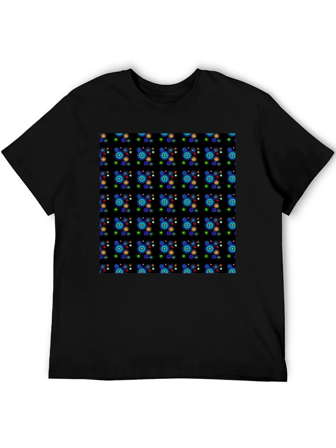 Black Patterned Black Tee - Bold and Unique Design view 5