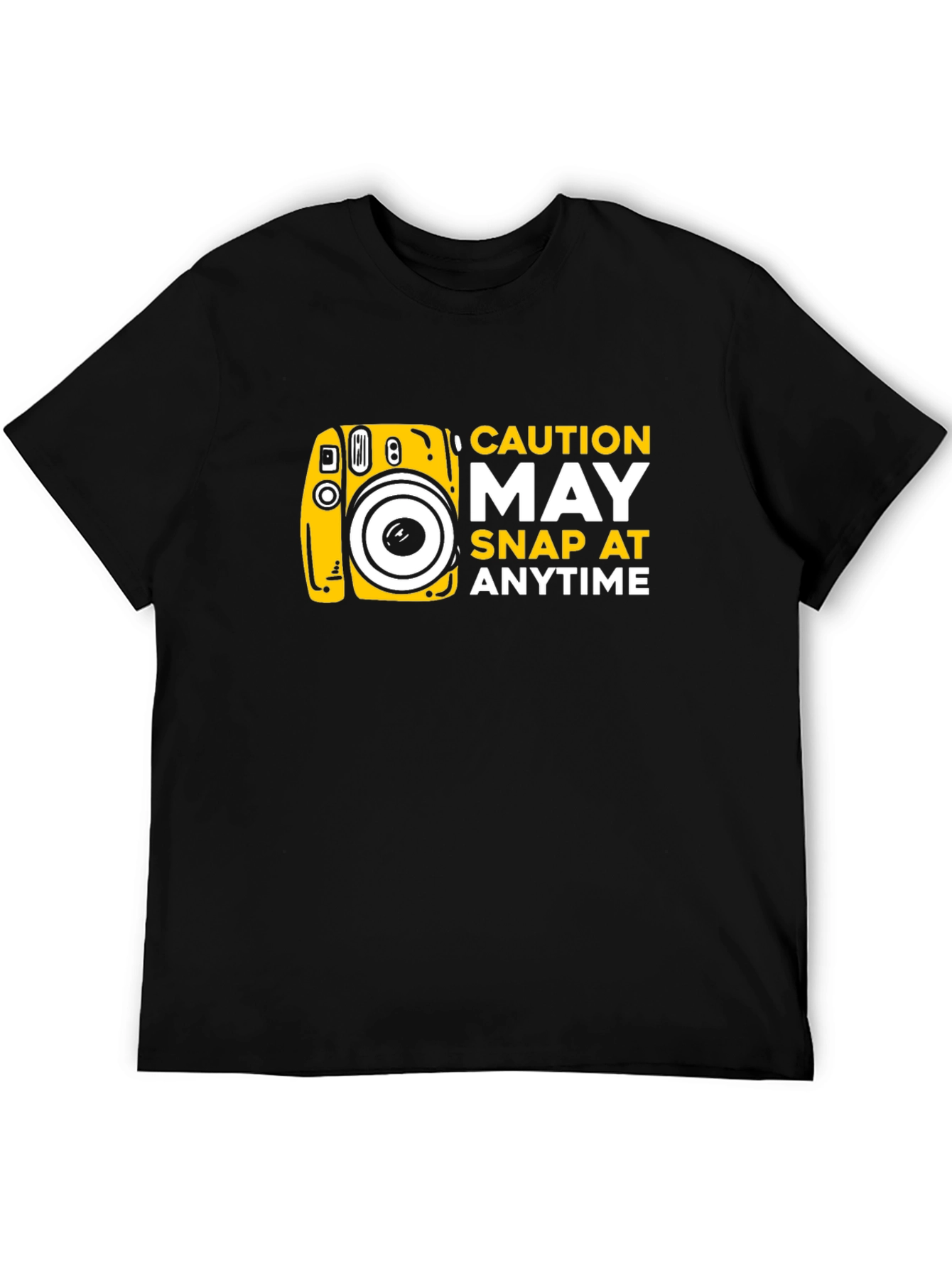 Black Caution May Snap At Anytime T-Shirt view 5