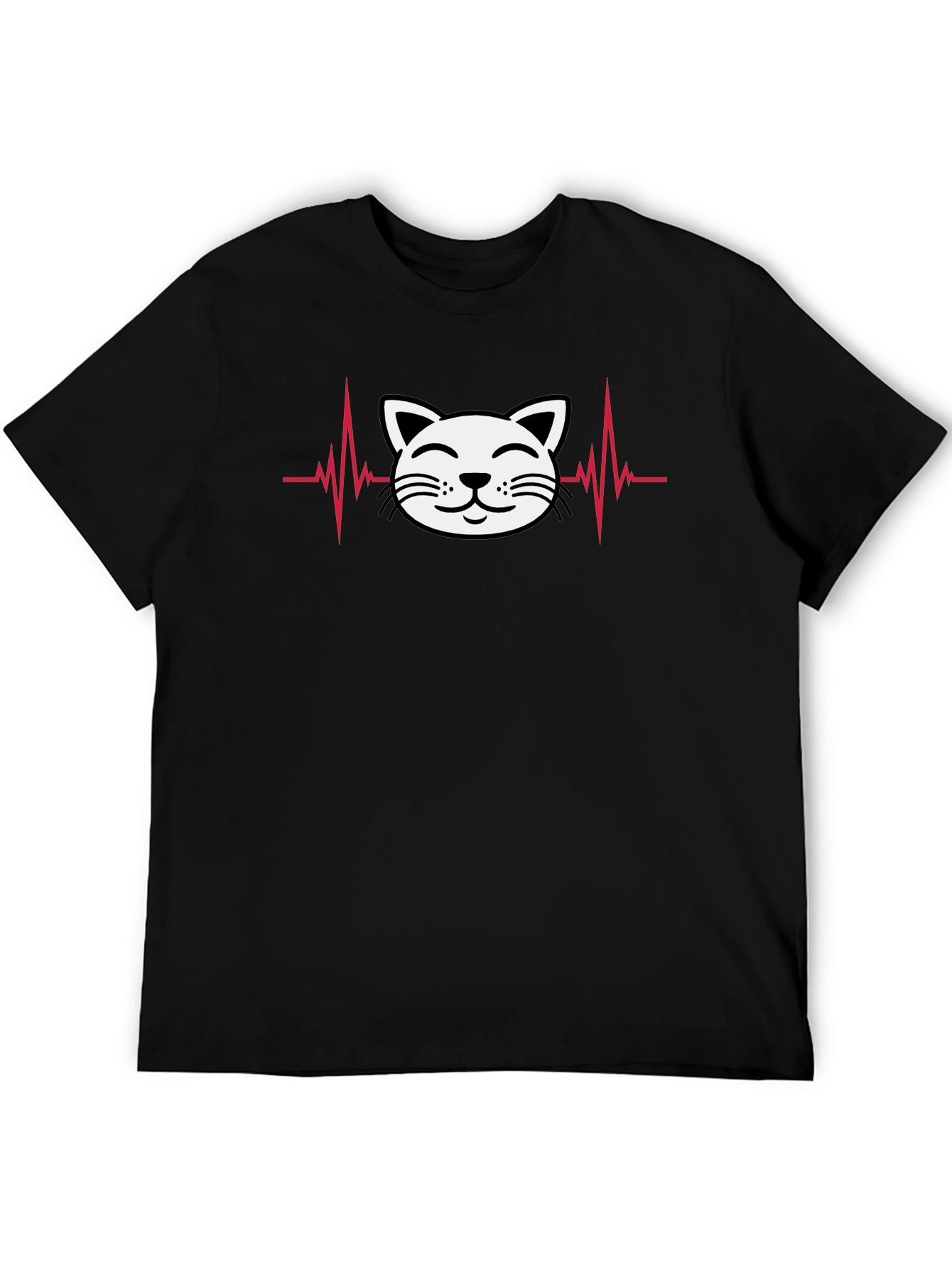 Black Cat Heartbeat T-Shirt - Cute & Stylish! view 5