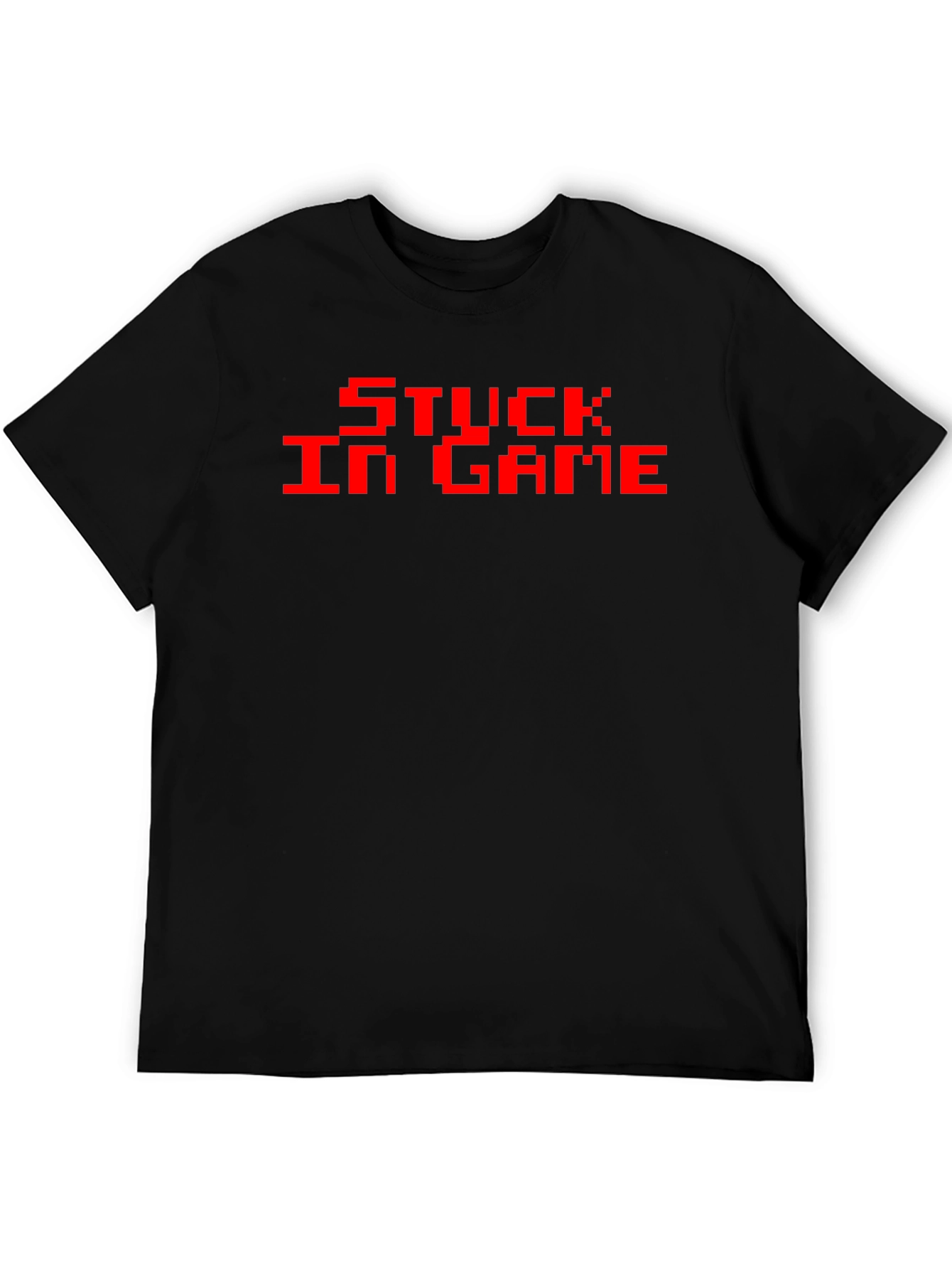 Black Stuck In Game Pixel T-Shirt - Gamer Apparel view 5