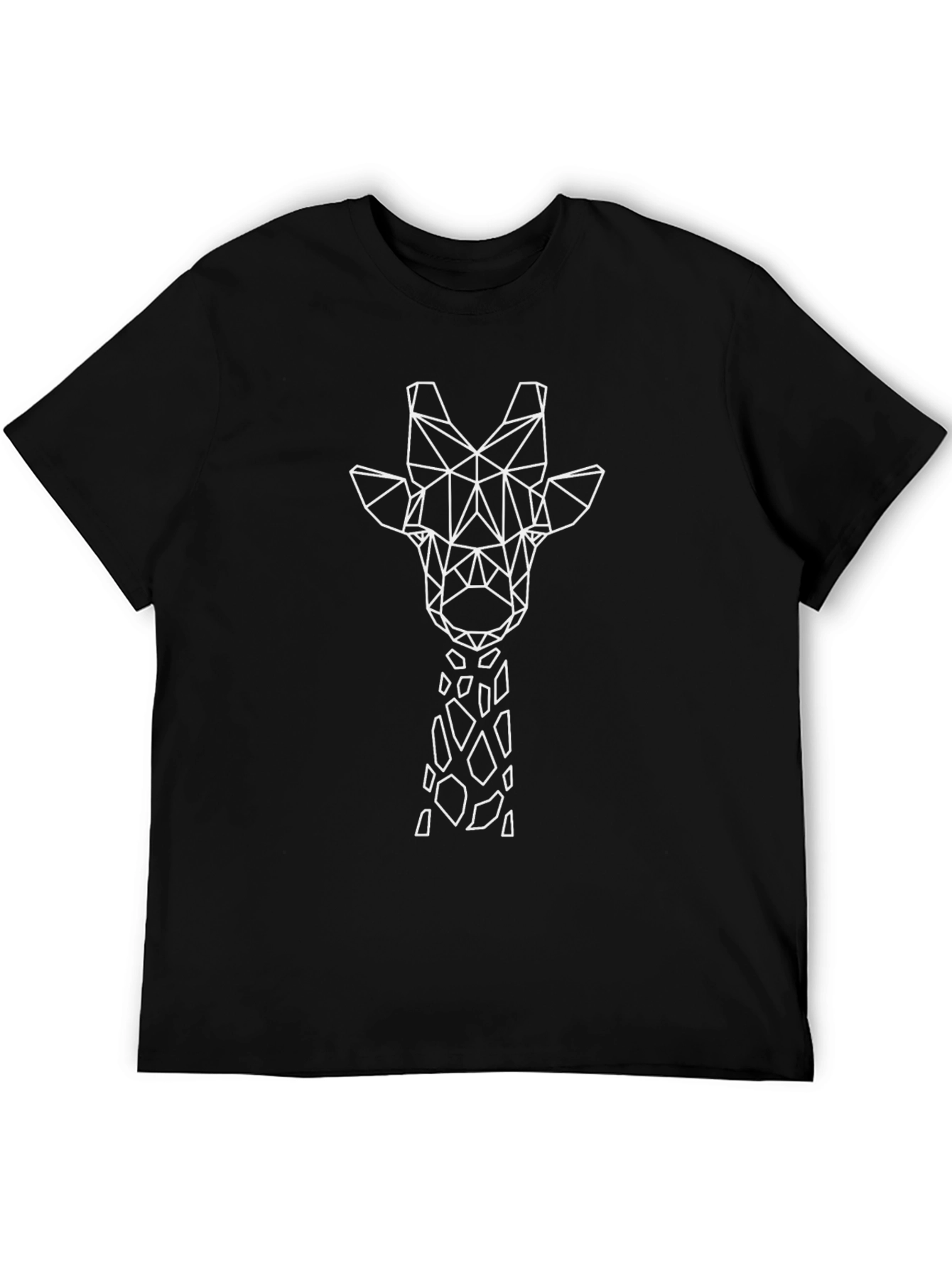 Black Geometric Giraffe Graphic Tee - Modern Art Design view 5