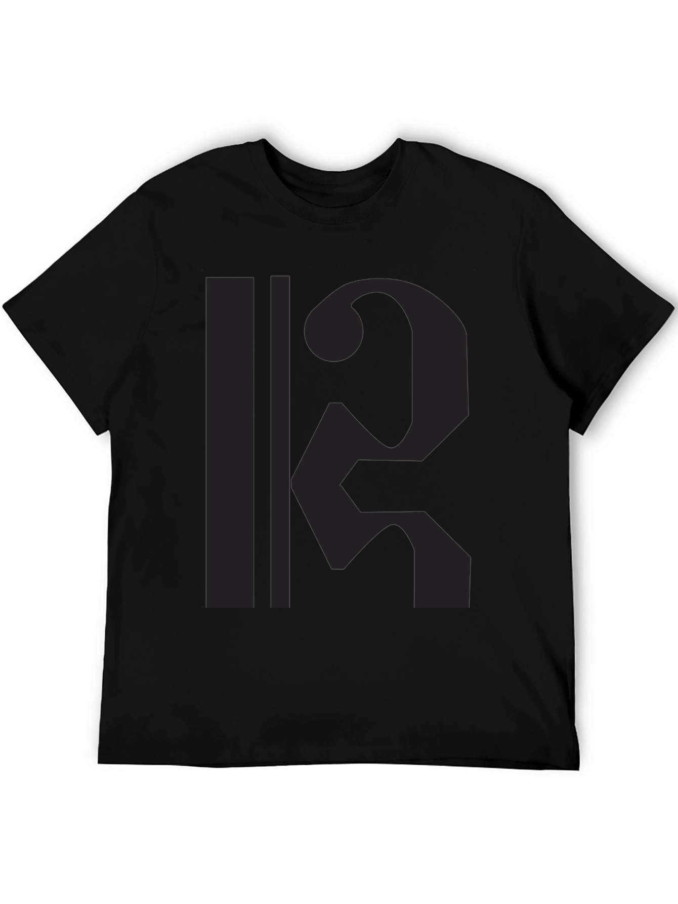 Black Abstract Graphic Print Tee - Black view 5