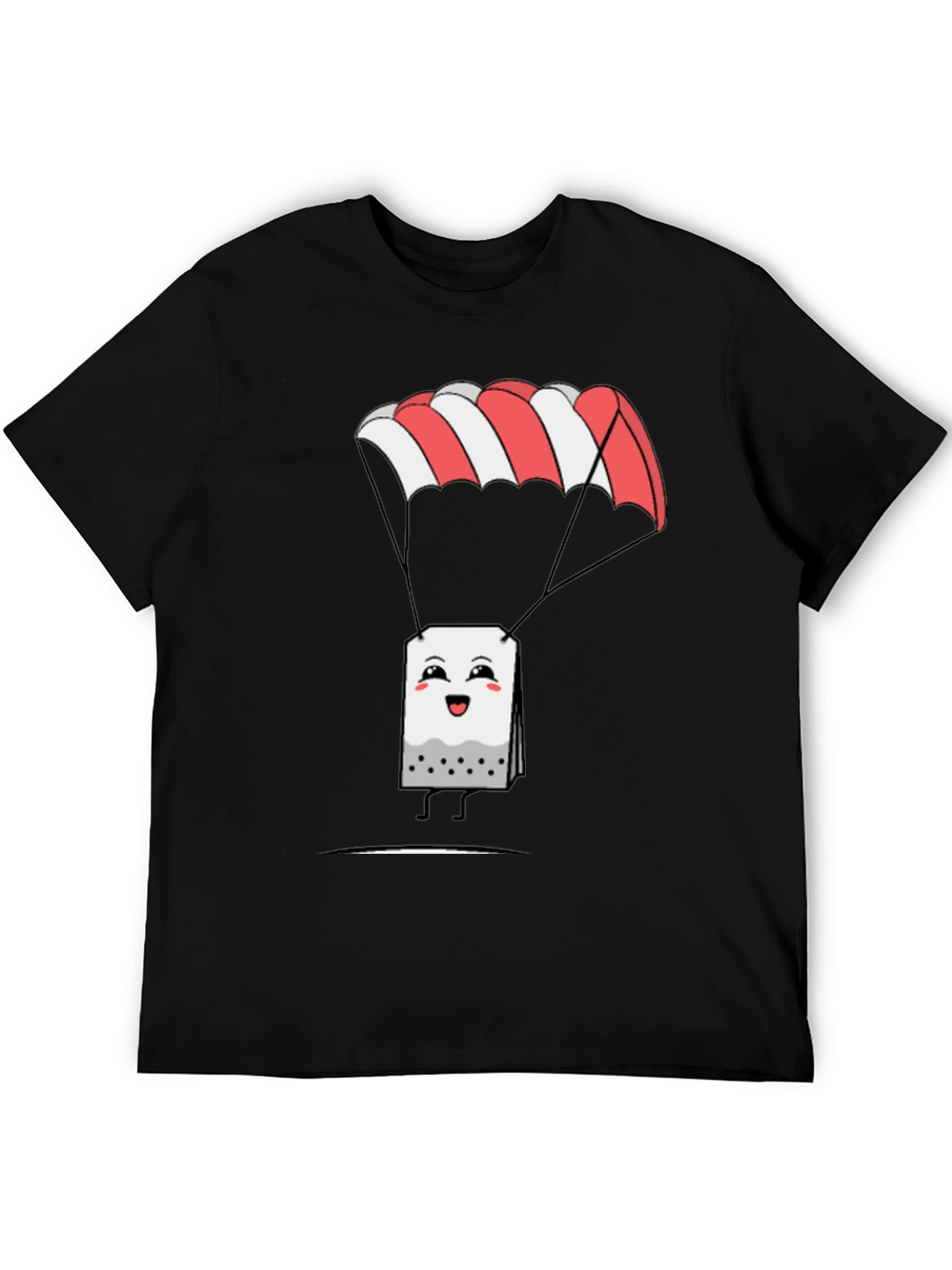 Black Parachute Tea Bag Graphic T-Shirt view 5