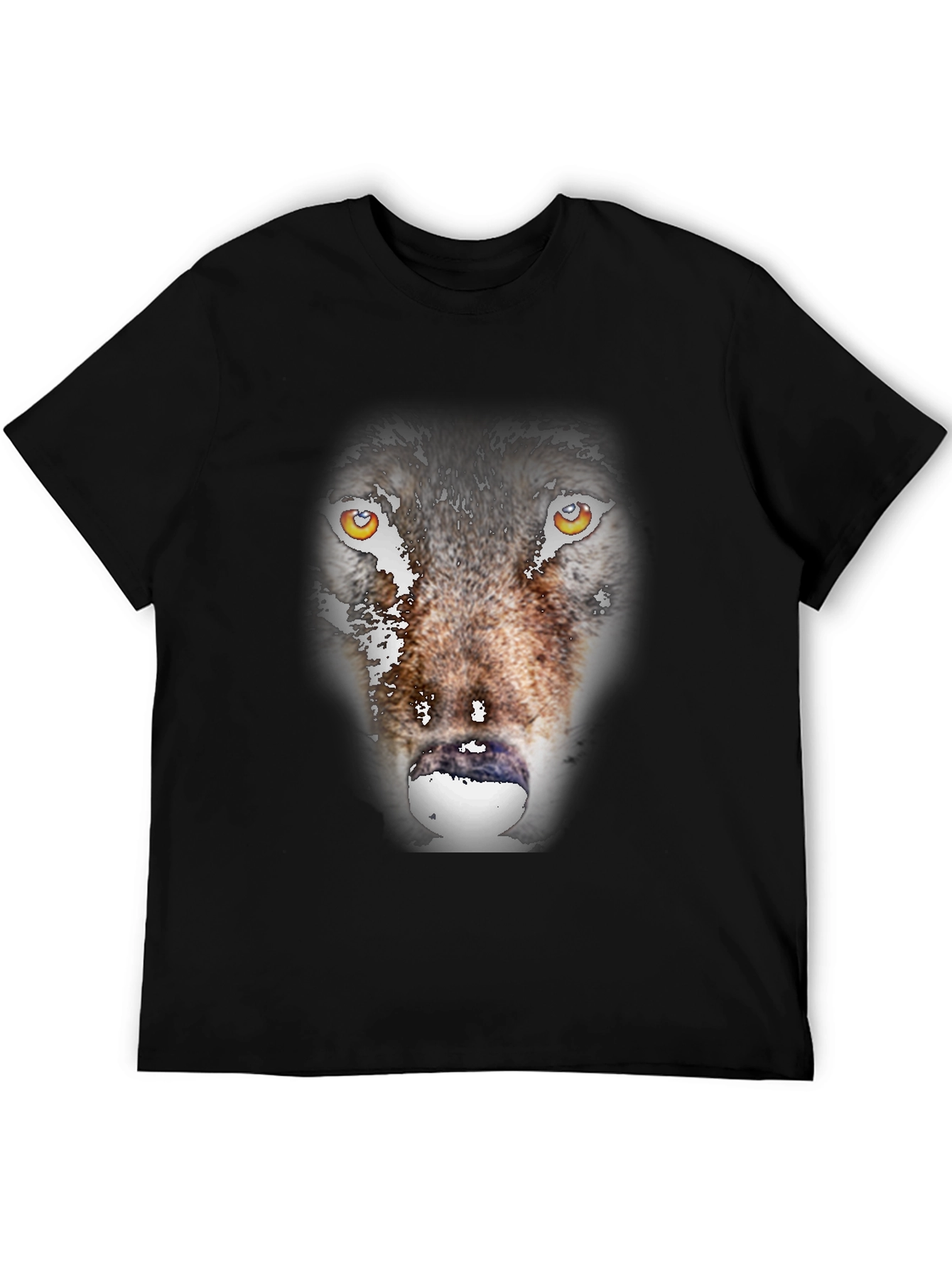 Black Wolf Graphic Print Black T-Shirt view 5