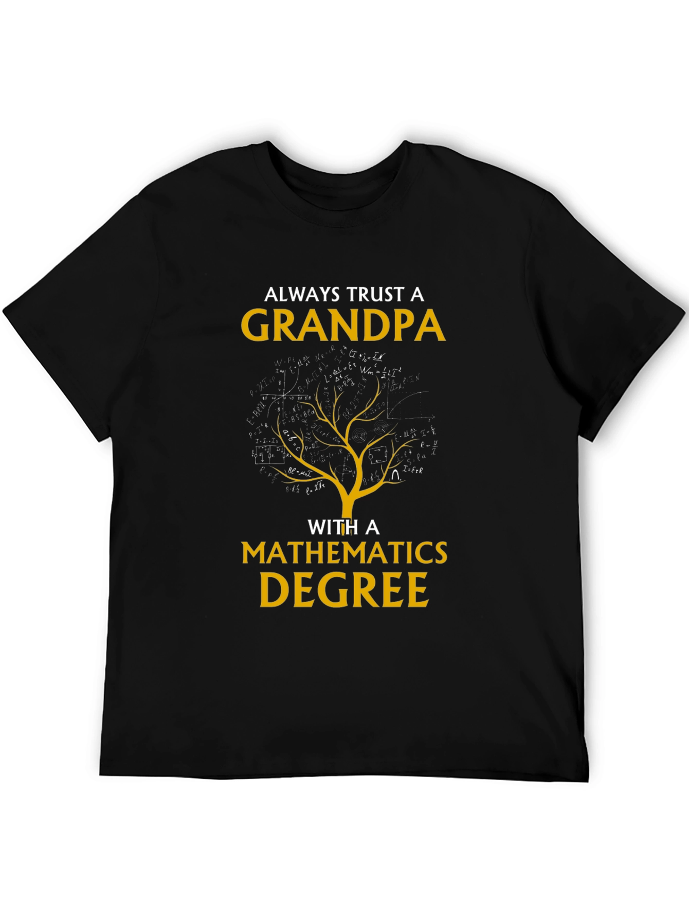 Black Grandpa Mathematics Degree Graphic Tee view 5