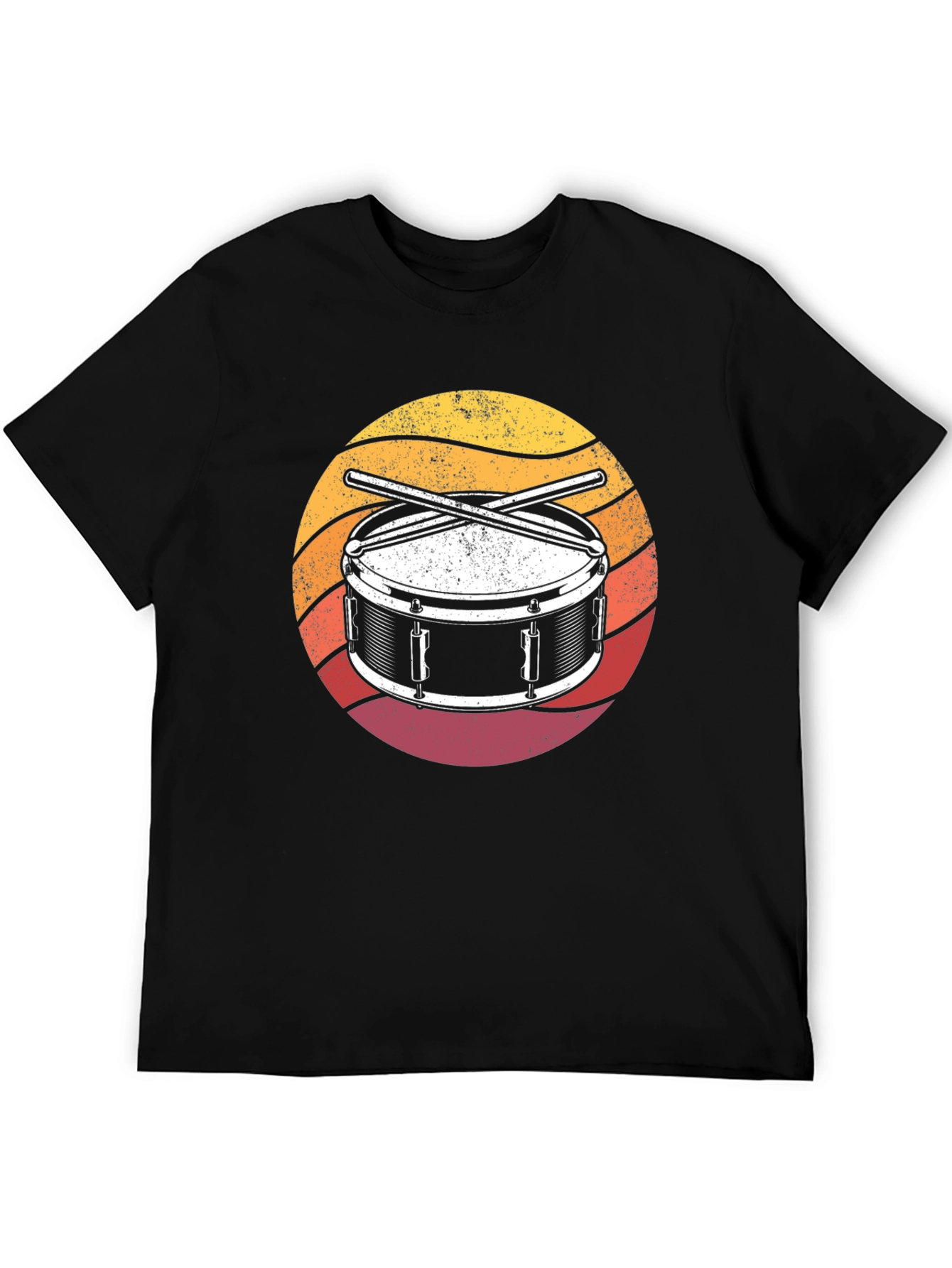 Black Drum Kit Sunset Graphic T-Shirt view 5