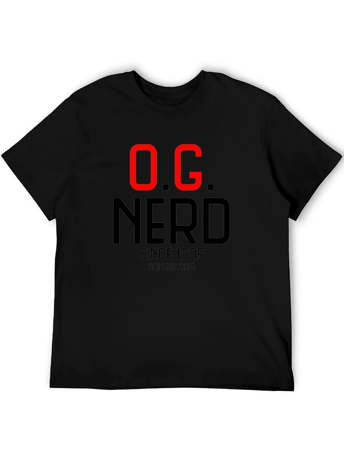 Black OG Nerd Since 1975 Black T-Shirt view 5