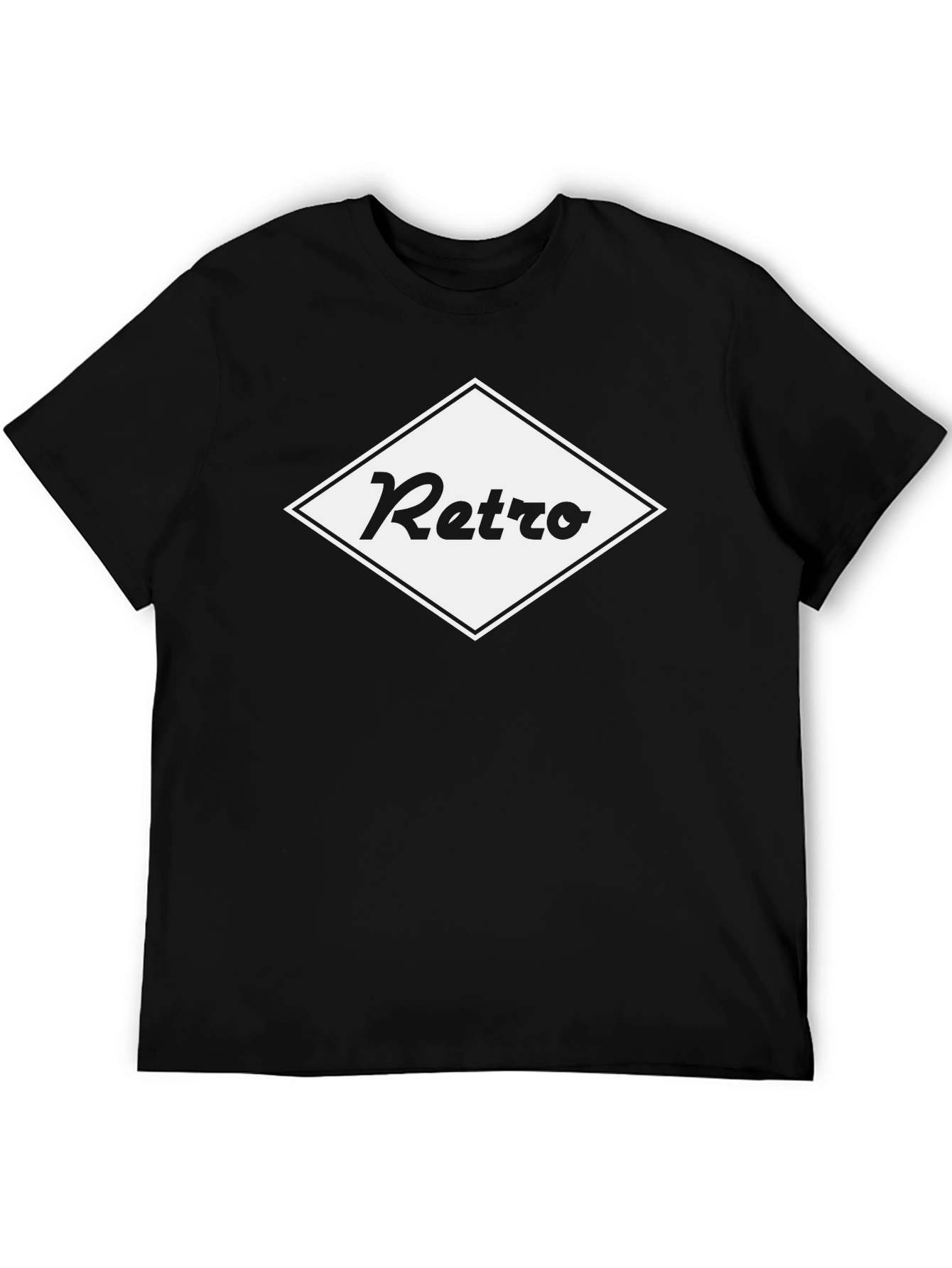 Black Retro Graphic Tee - Black Cotton T-Shirt view 5