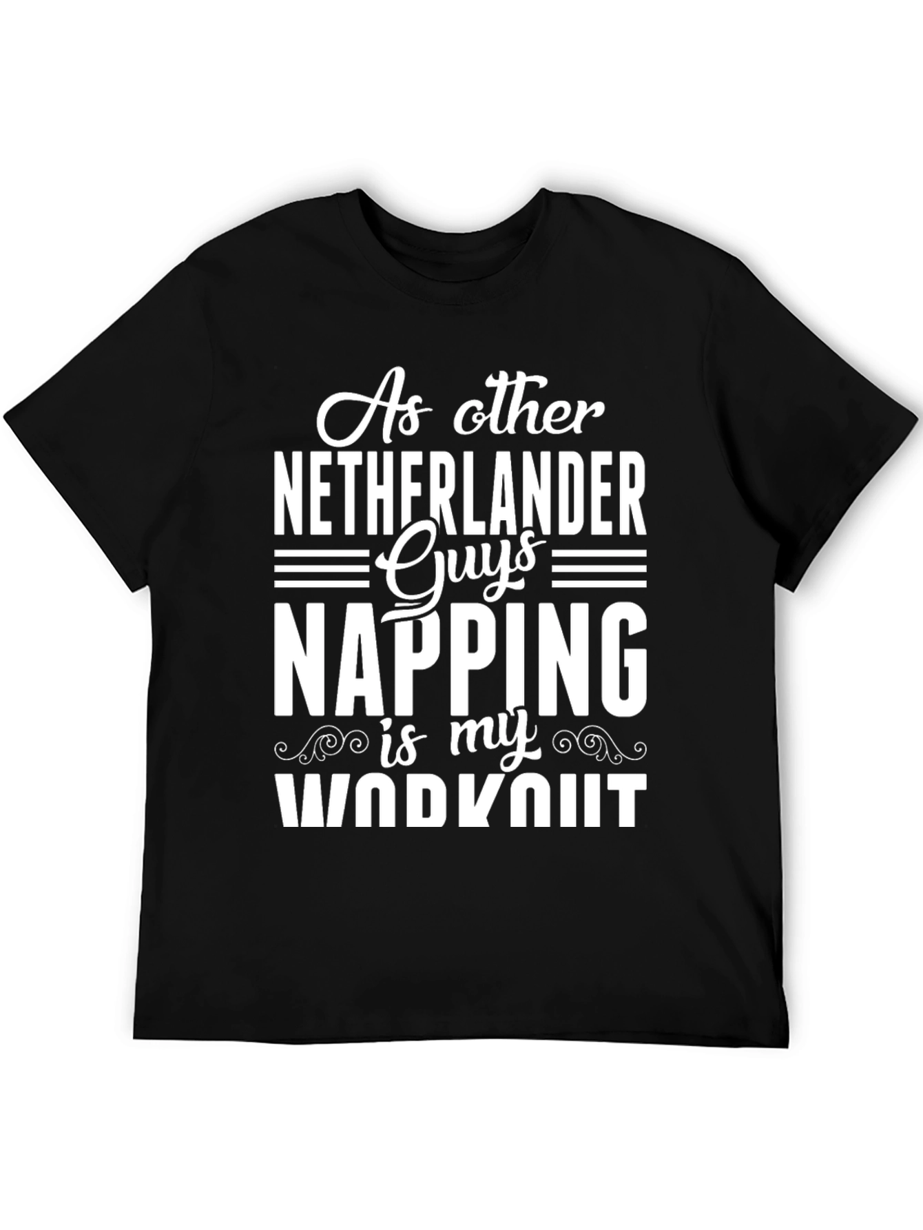 Black Funny Napping is My Workout T-Shirt view 5
