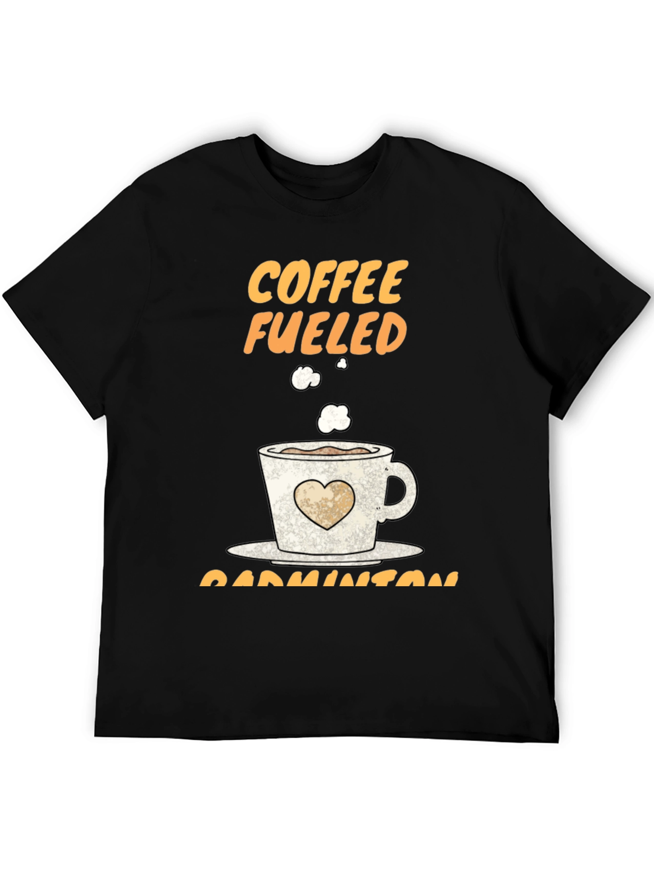 Black Coffee Fueled Badminton T-Shirt view 5
