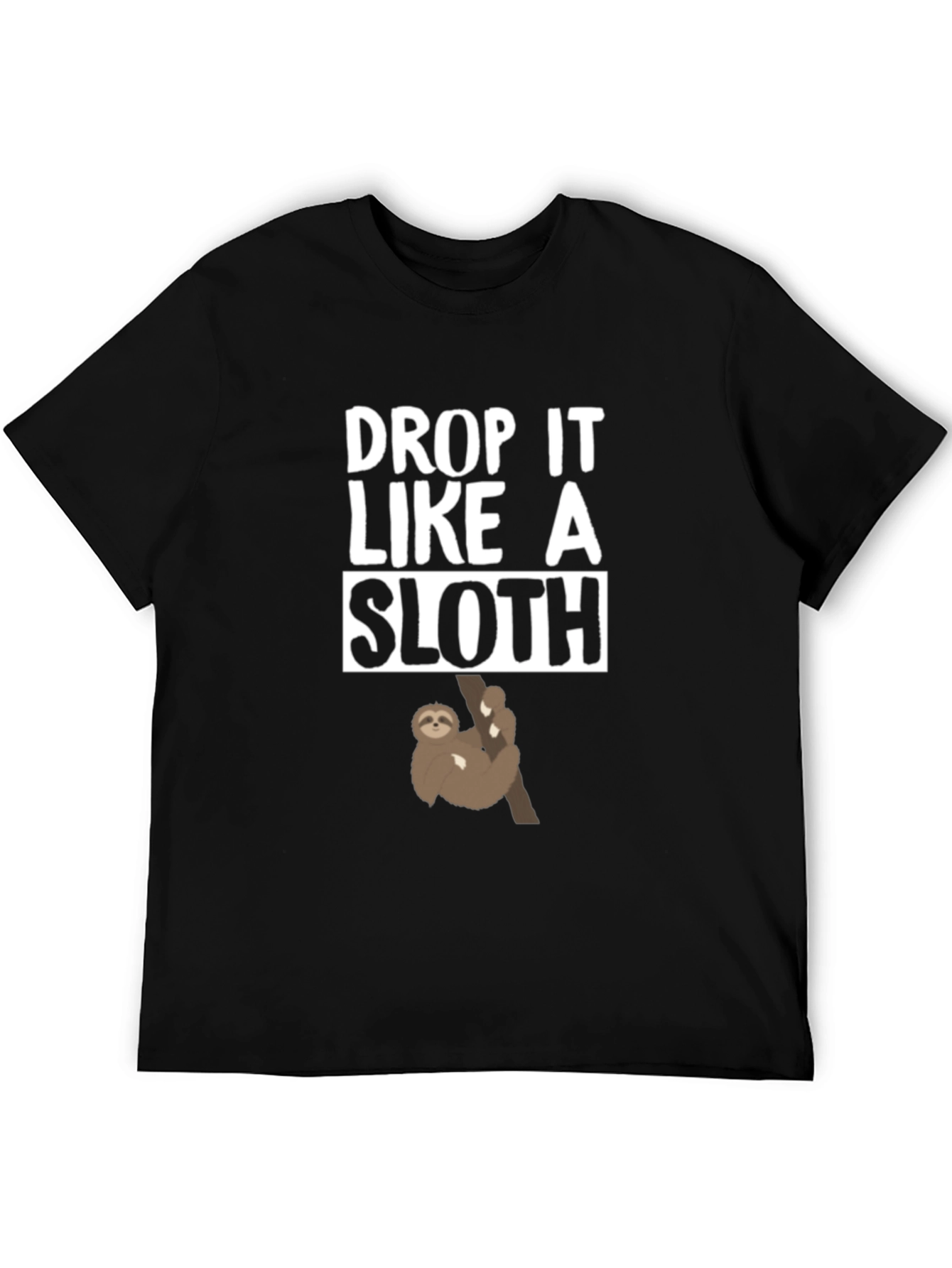 Black Drop It Like A Sloth Graphic Tee view 5