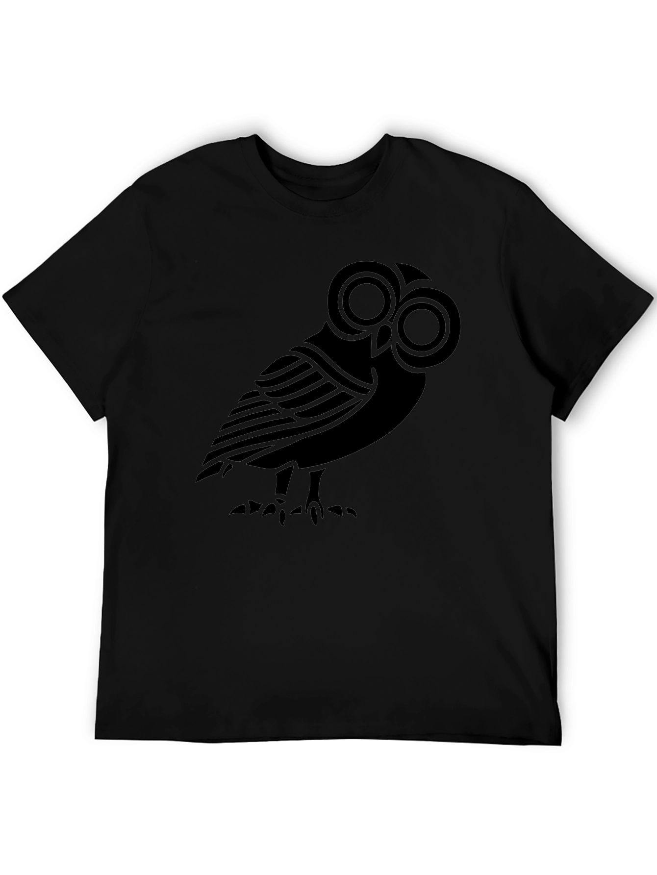 Black Owl Graphic Black T-Shirt view 5