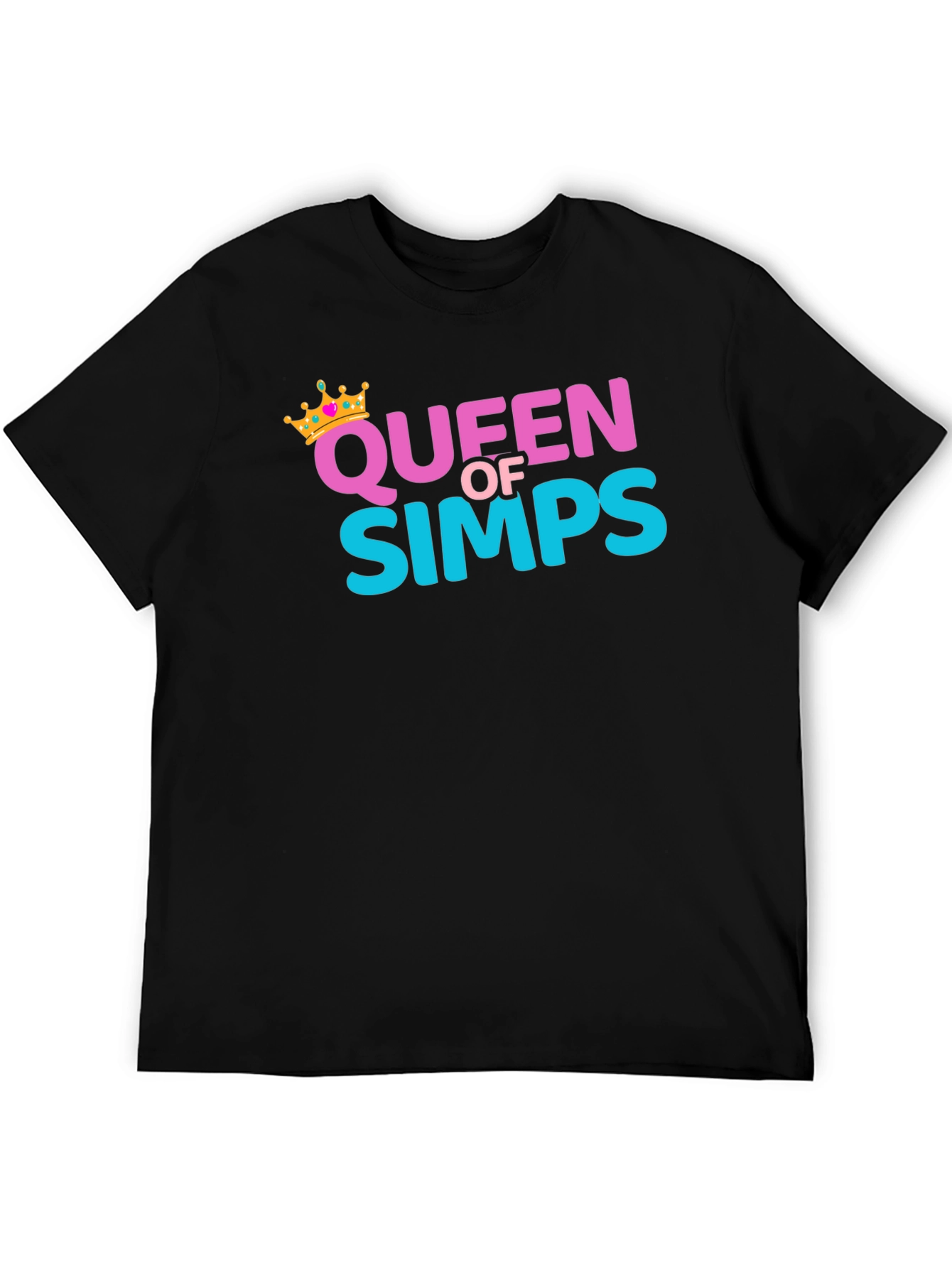 Black Queen Of Simps Black T-Shirt view 5