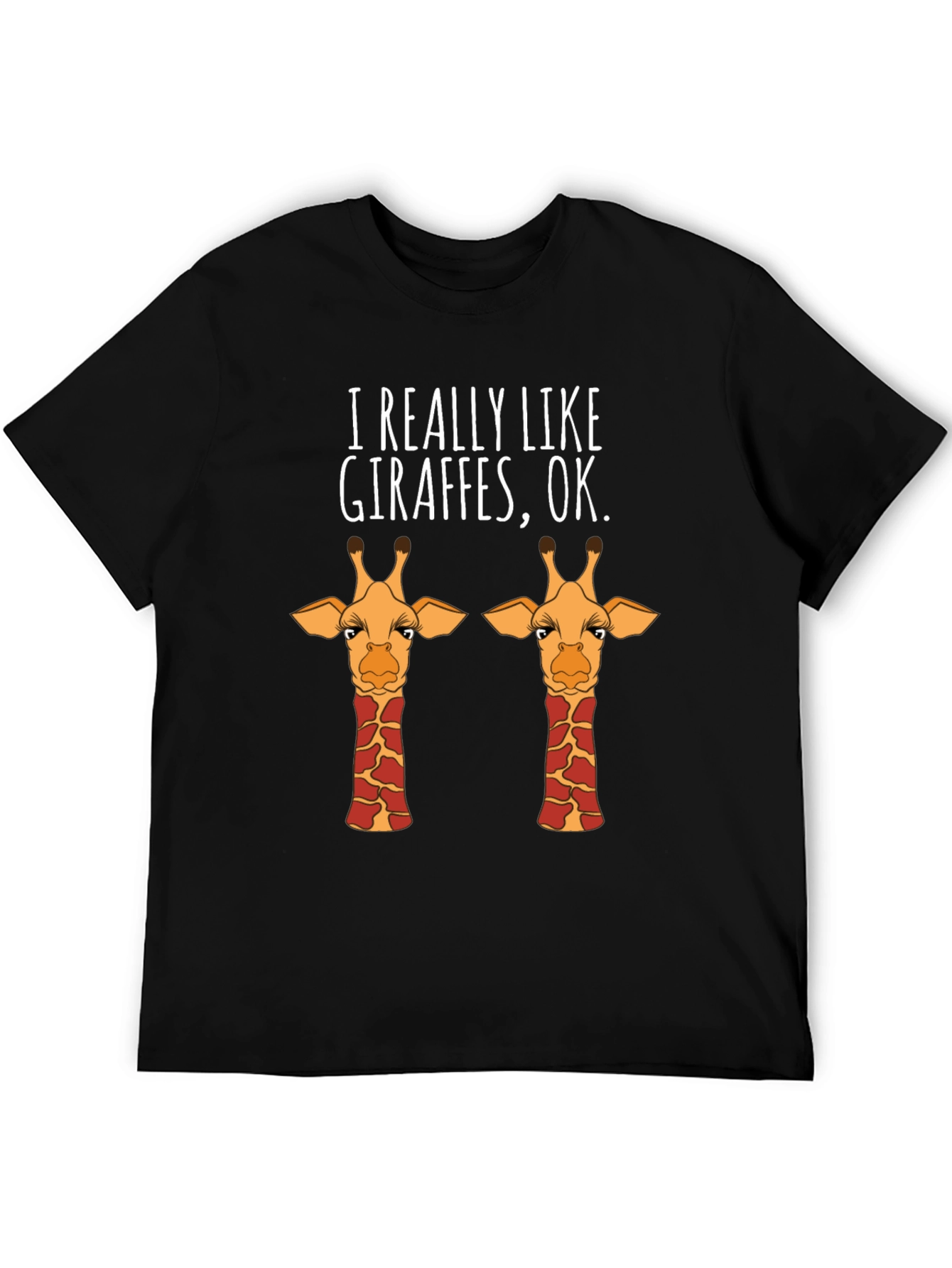 Black I Really Like Giraffes T-Shirt view 5