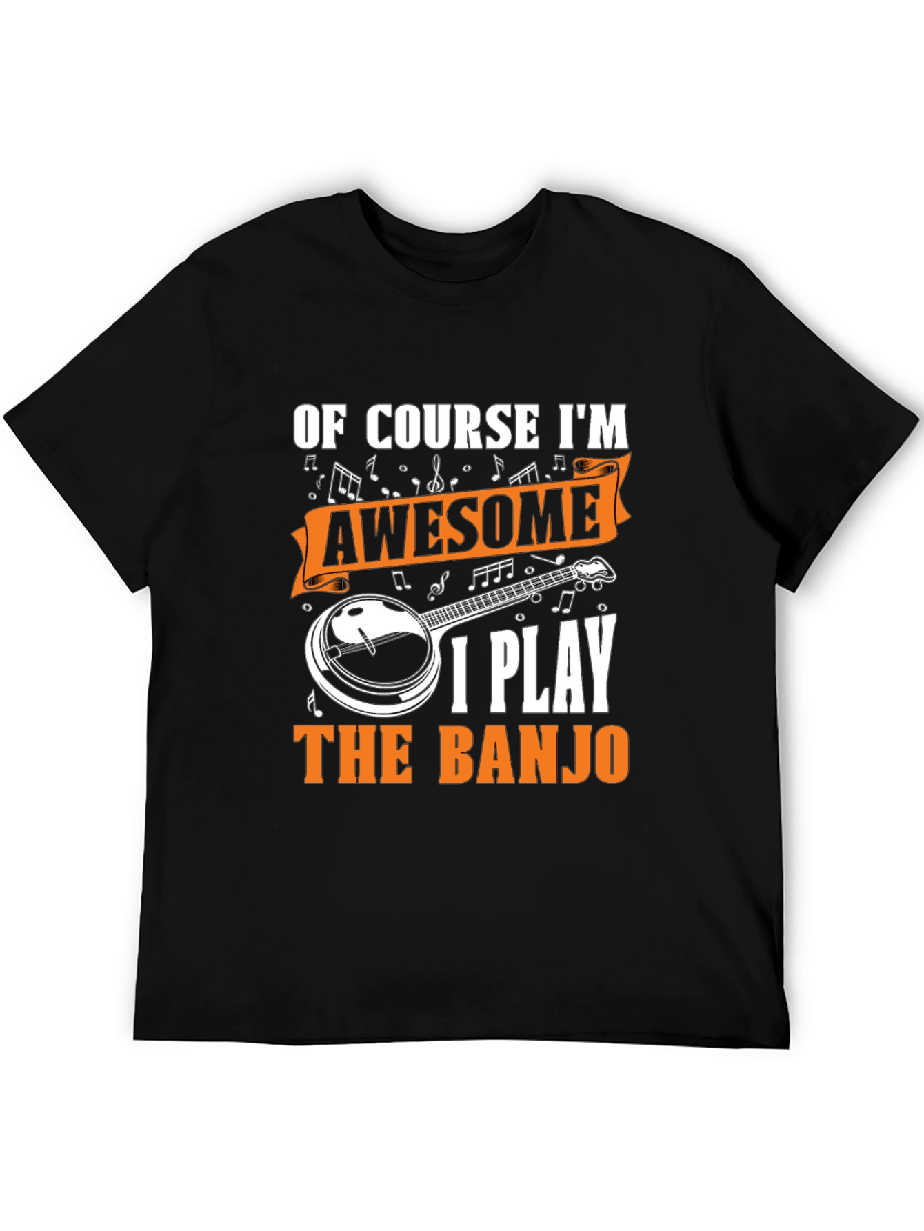 Black Awesome Banjo Player T-Shirt view 5