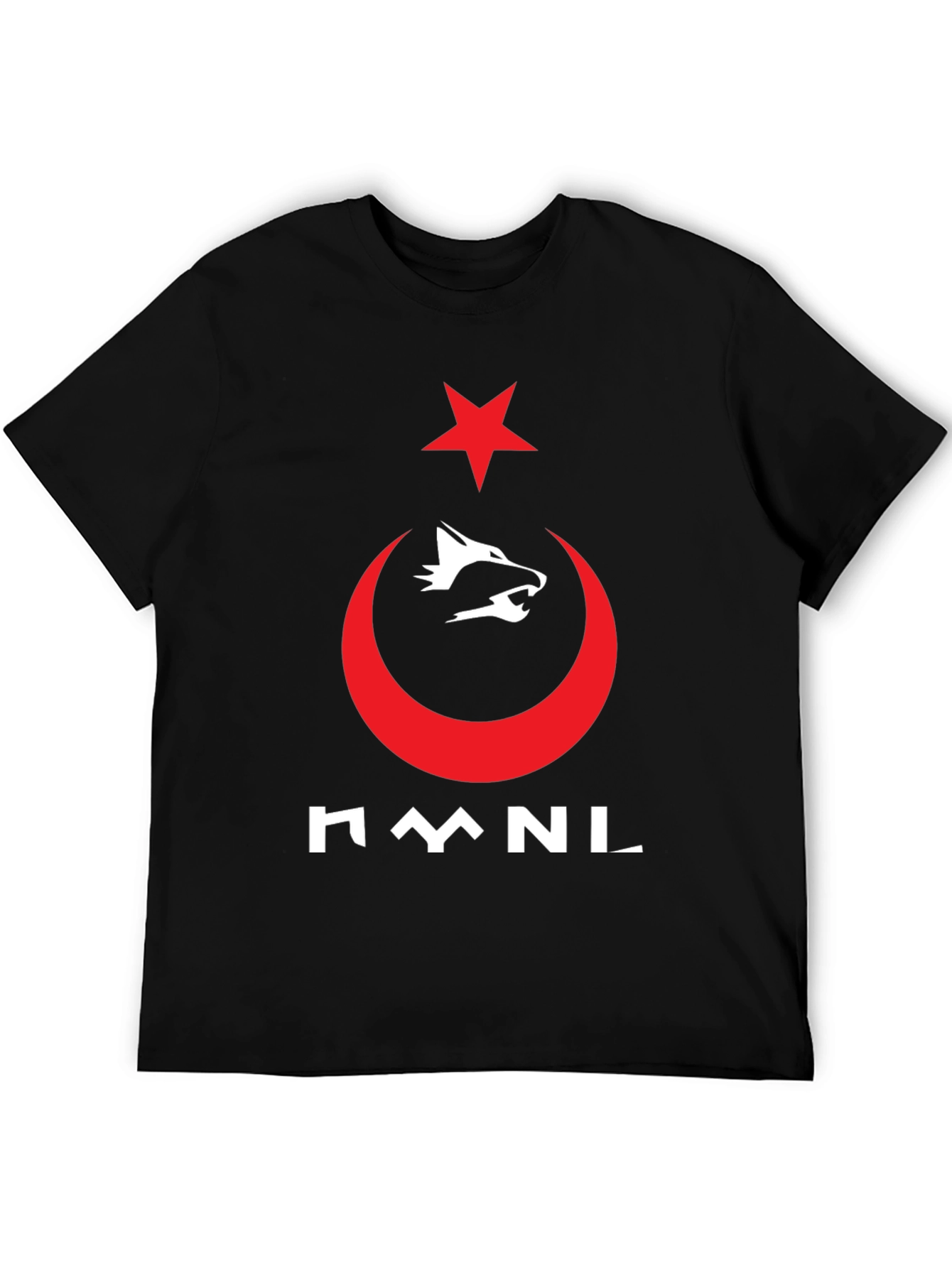 Black Turkish Pride T-Shirt - Wolf & Crescent Star Design view 5