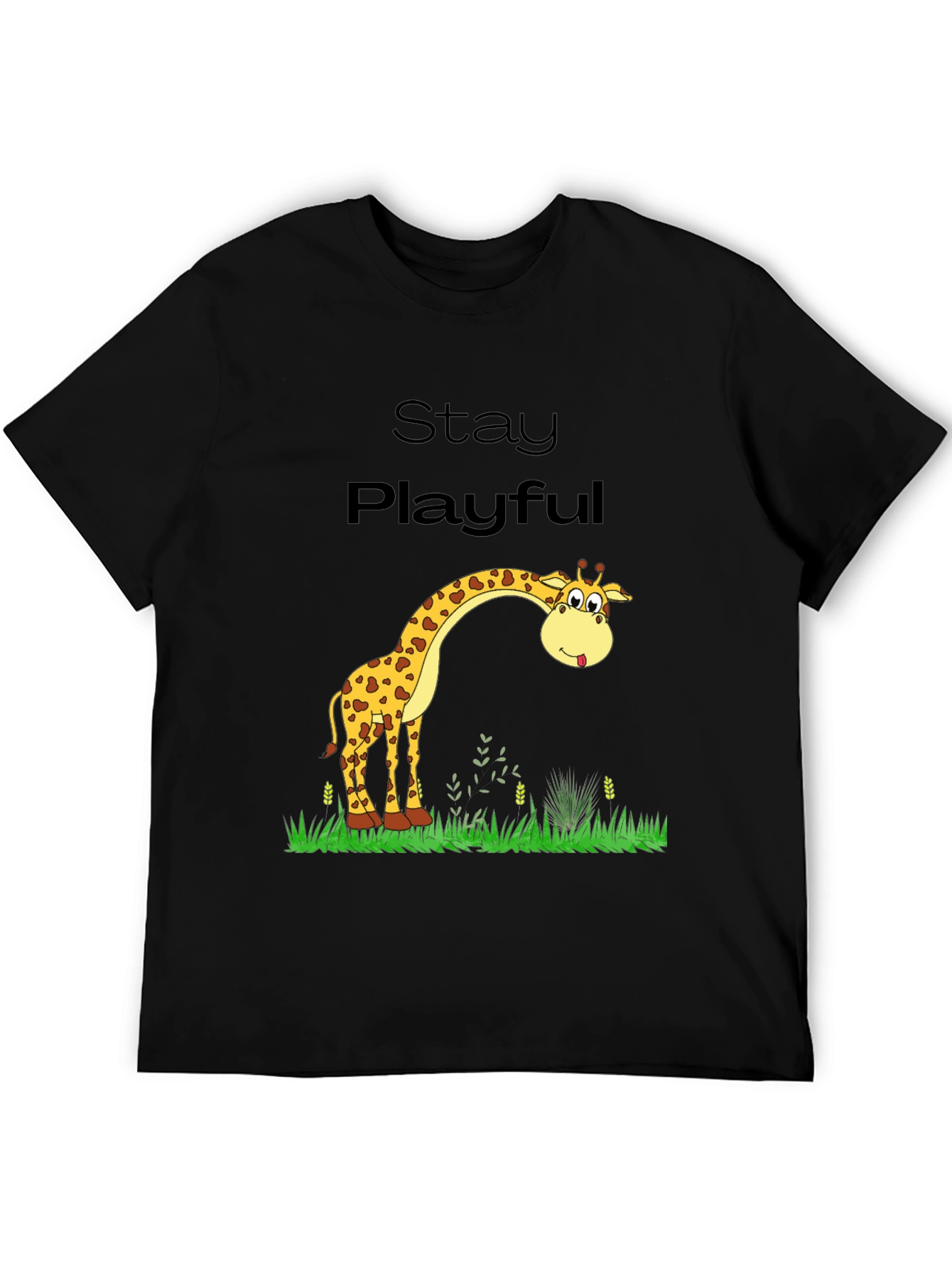 Black Stay Playful Giraffe Graphic Tee view 5