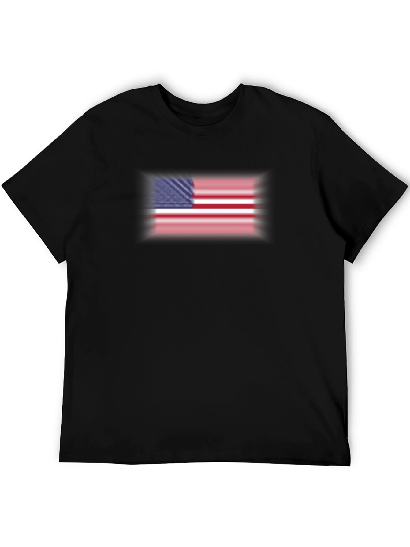 Black American Flag Graphic Print Black T-Shirt view 5