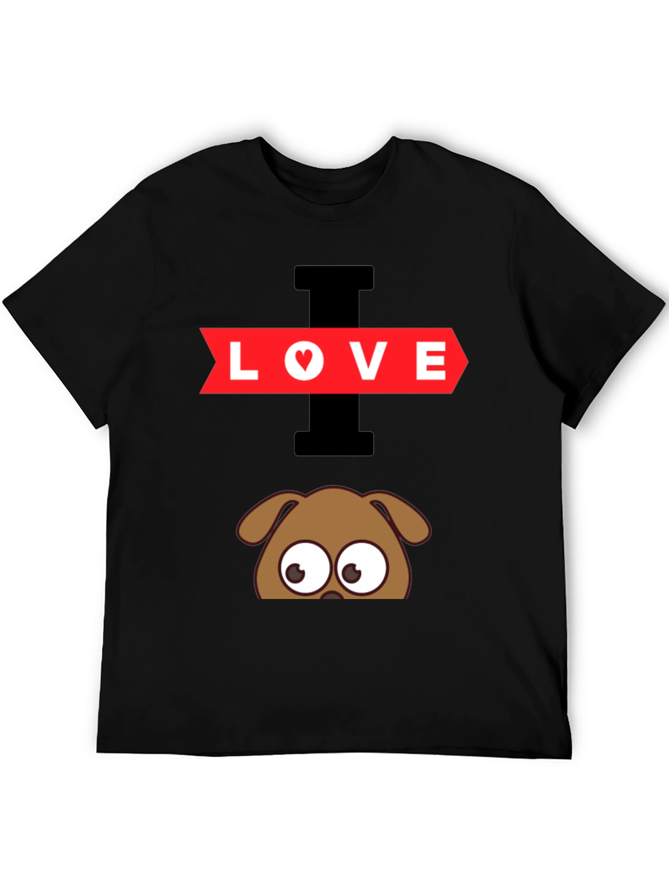 Black I Love Dogs Graphic T-Shirt view 5