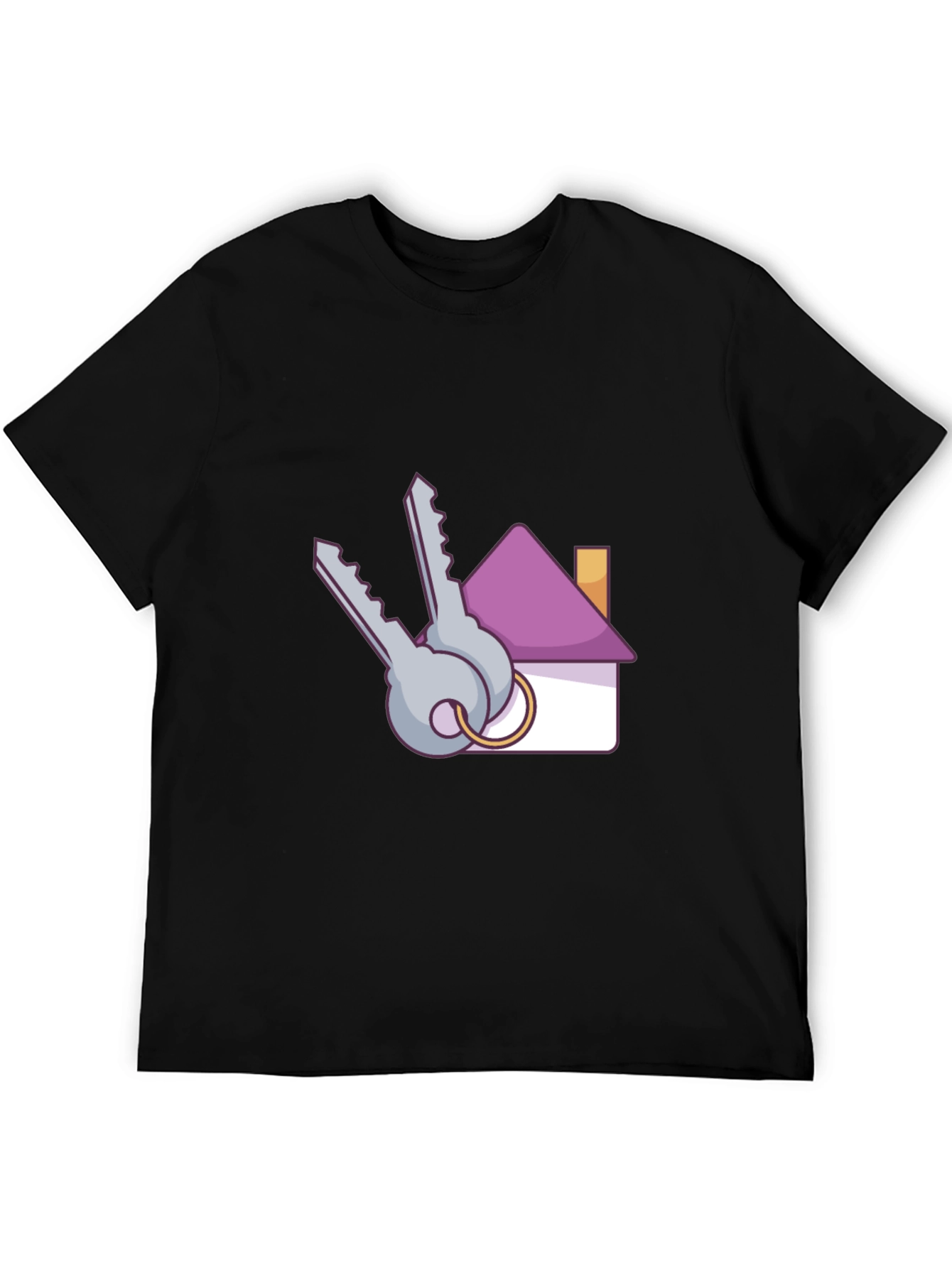 Black Homeowner T-Shirt: House Keys Graphic Print view 5