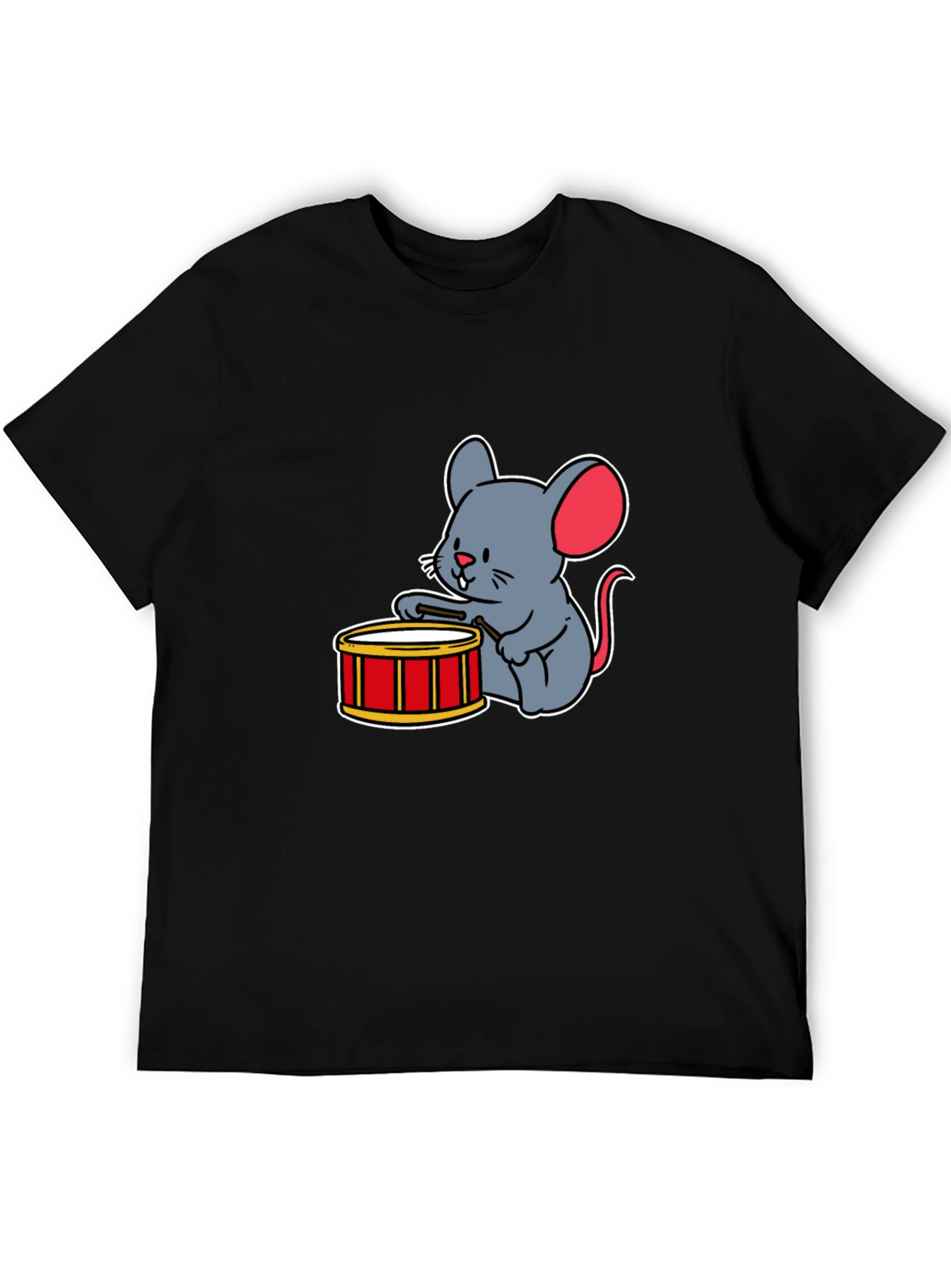 Black Mouse Drummer T-Shirt view 5