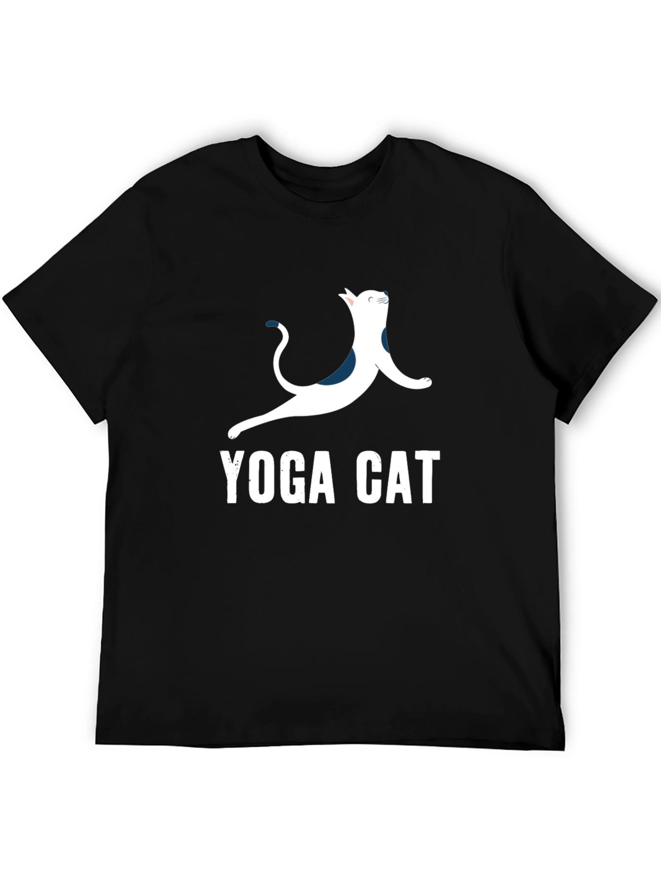 Black Yoga Cat T-Shirt - Cool Graphic Tee view 5