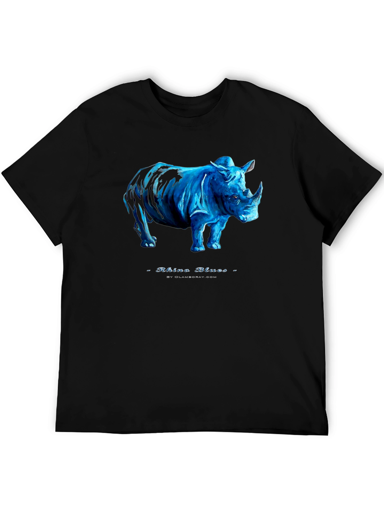 Black Rhino Blues Black T-Shirt - Unique Graphic Tee view 5