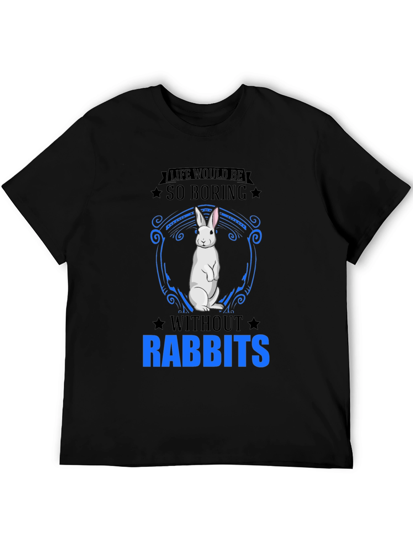Black So Boring Without Rabbits T-Shirt view 5