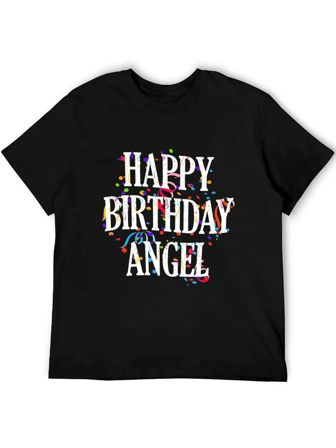 Black Happy Birthday Angel T-Shirt view 5