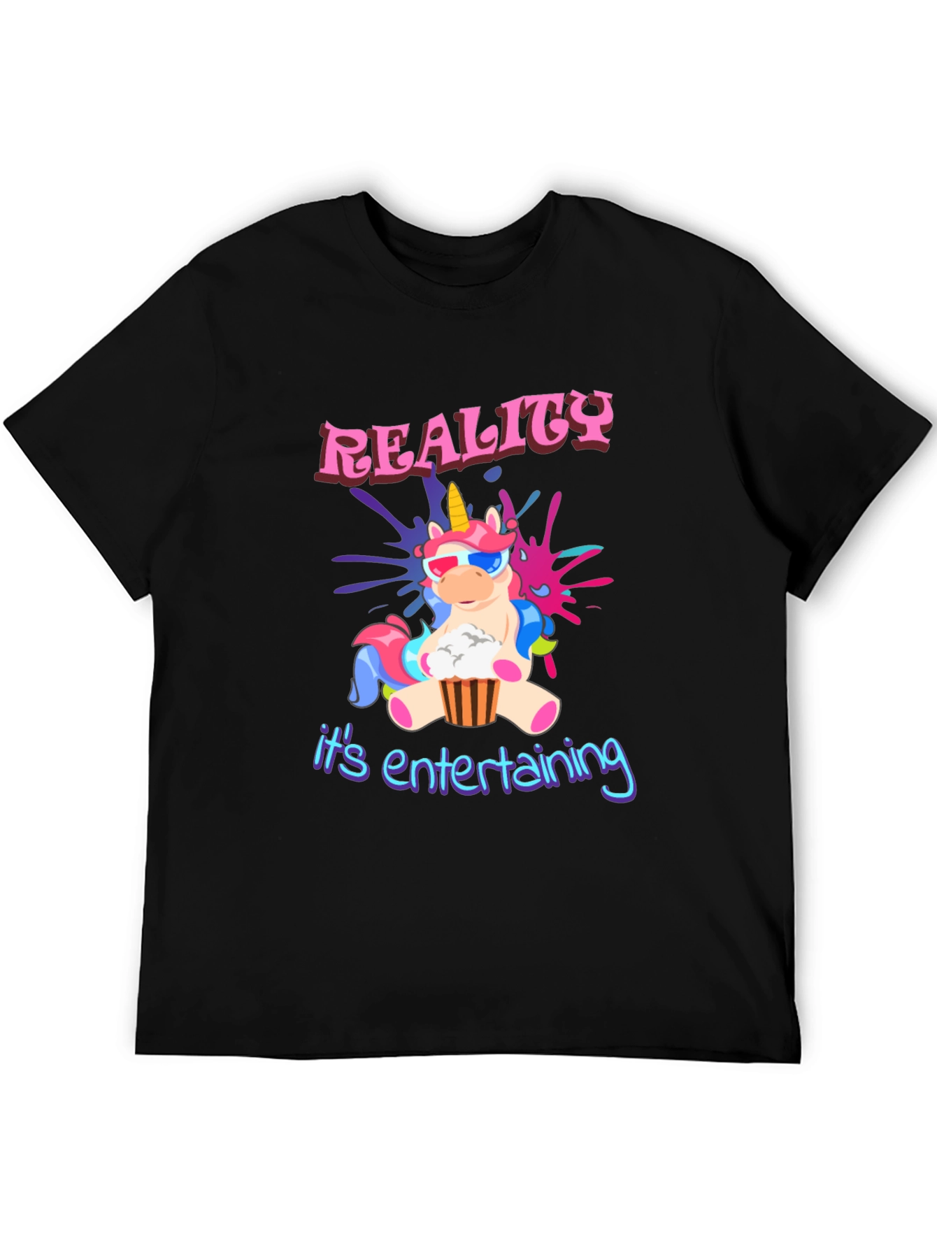 Black Unicorn Reality T-Shirt - It's Entertaining Tee view 5