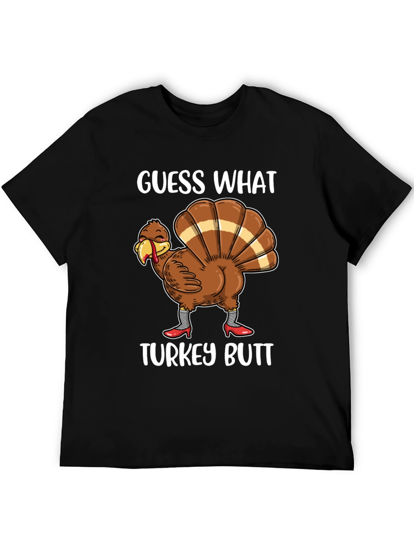 Black Guess What Turkey Butt Shirt view 5