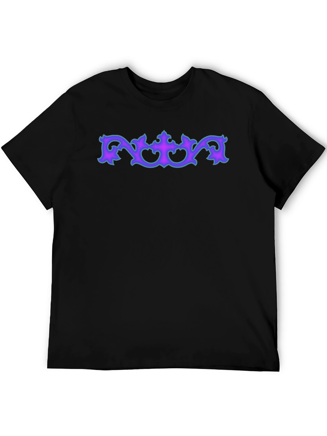 Ornate Accent Graphic Tee - Soft Black Cotton - 5