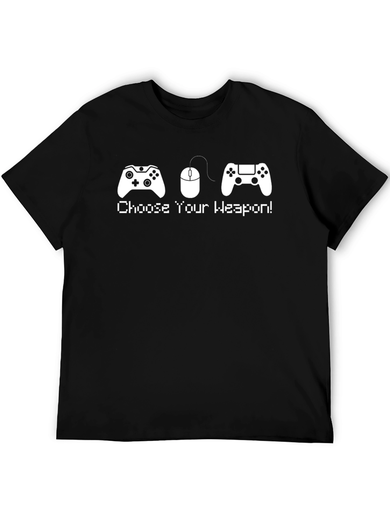 Black Choose Your Weapon! Gaming T-Shirt view 5