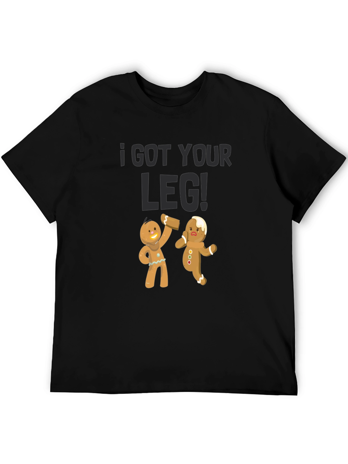 Black Gingerbread Man "I Got Your Leg" T-Shirt view 5