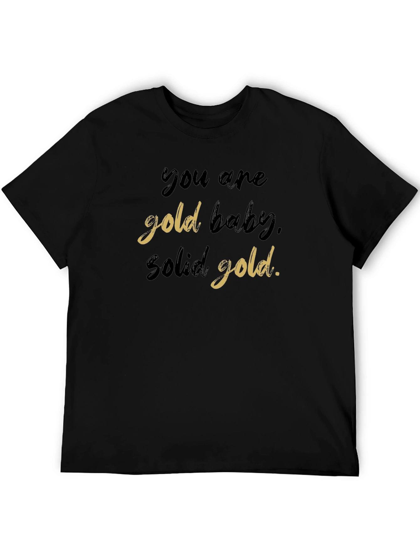 Black You are Gold Baby Solid Gold Black T-Shirt view 5