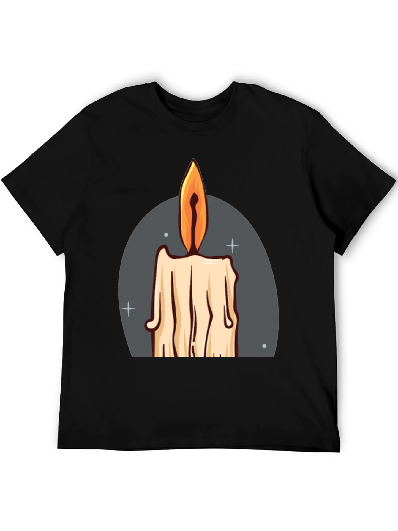 Black Candle Graphic Tee - Black Cotton Blend T-Shirt view 5