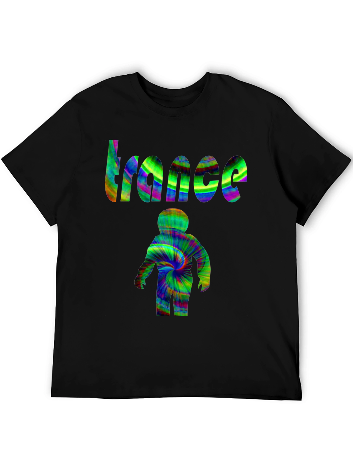 Black Trance Psychedelic Tie-Dye Graphic Tee view 5