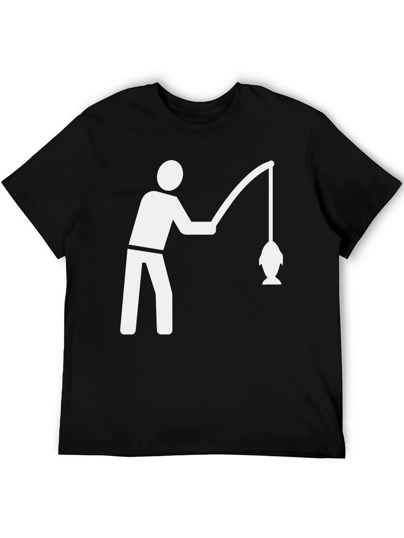Black Fishing T-Shirt - Black, Graphic Tee view 5
