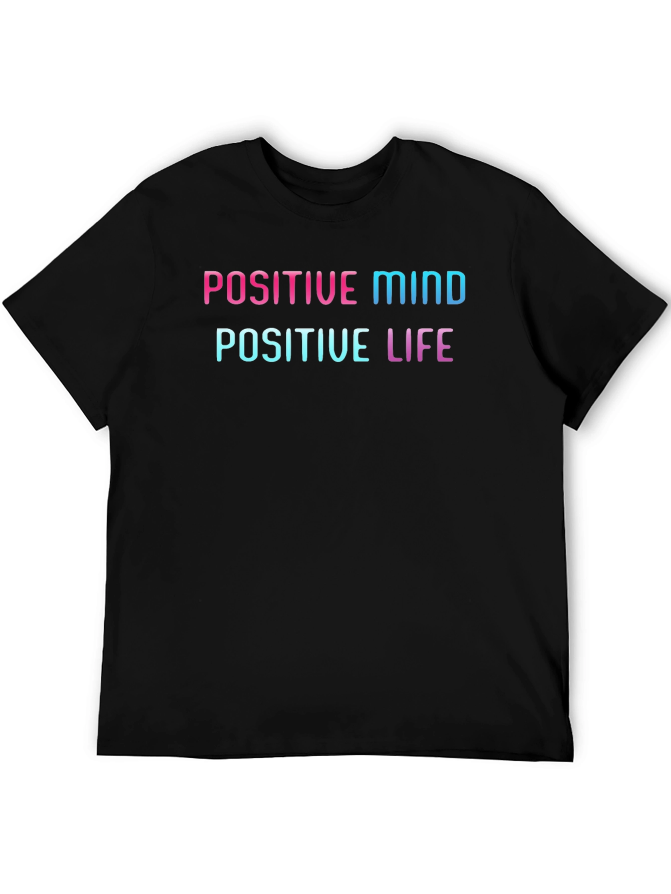 Black Positive Mind Positive Life Graphic Tee view 5