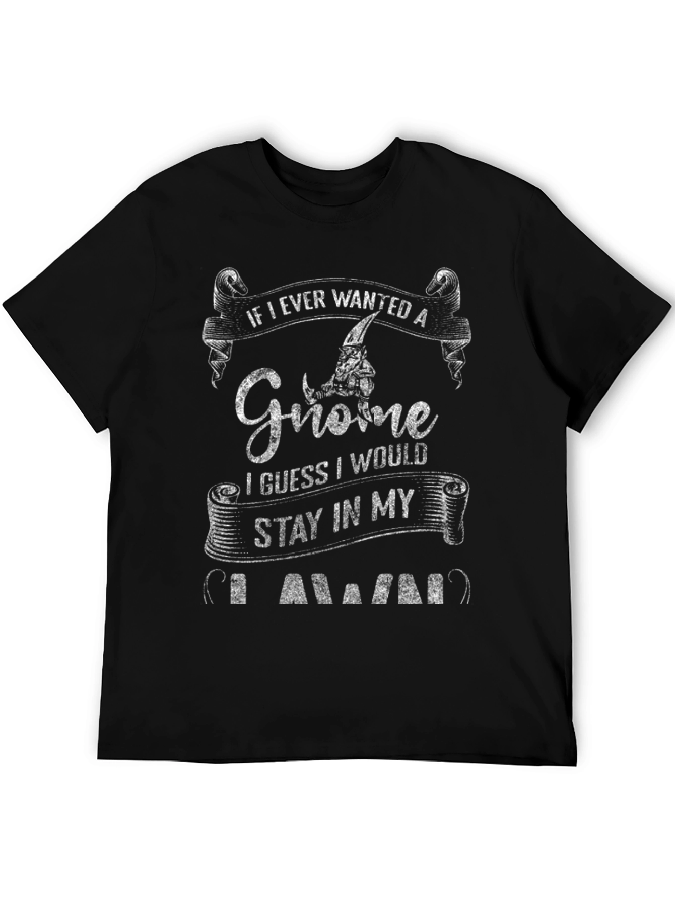 Black Gnome Lover Graphic T-Shirt Funny Novelty Tee view 5