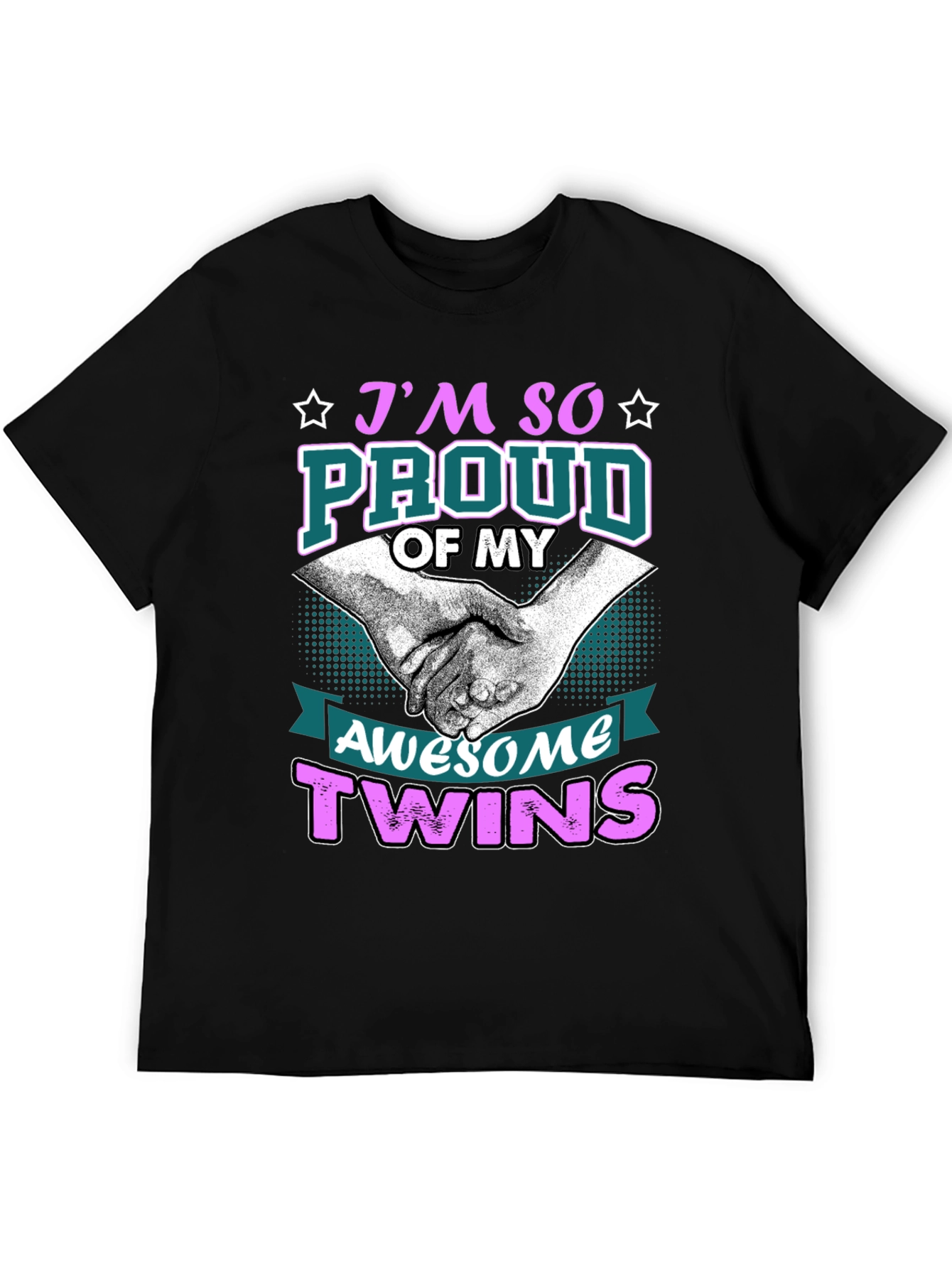 Black Proud Twins T-Shirt - Awesome Design! view 5